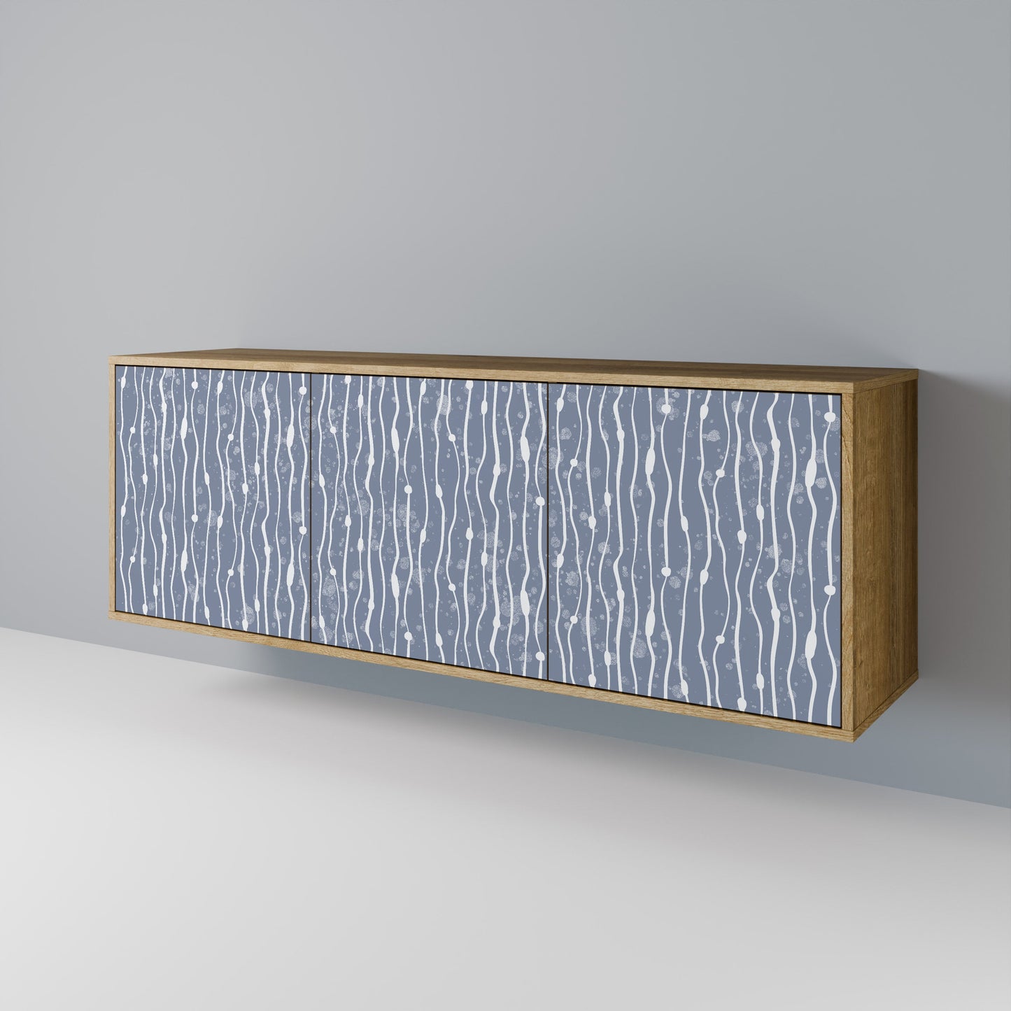 GRAPHITE RAIN 3-Door Sideboard in Oak Effect