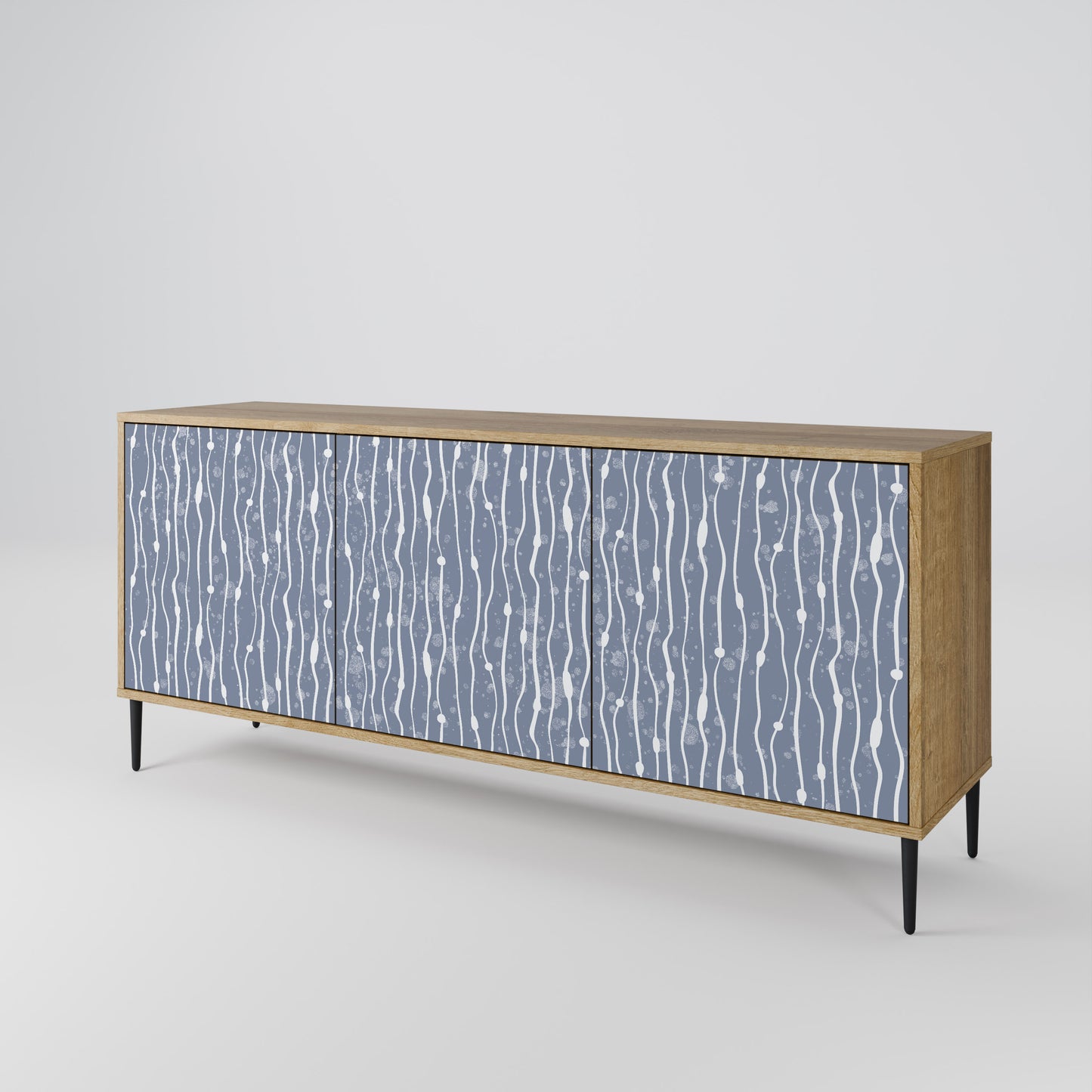 GRAPHITE RAIN 3-Door Sideboard in Oak Effect