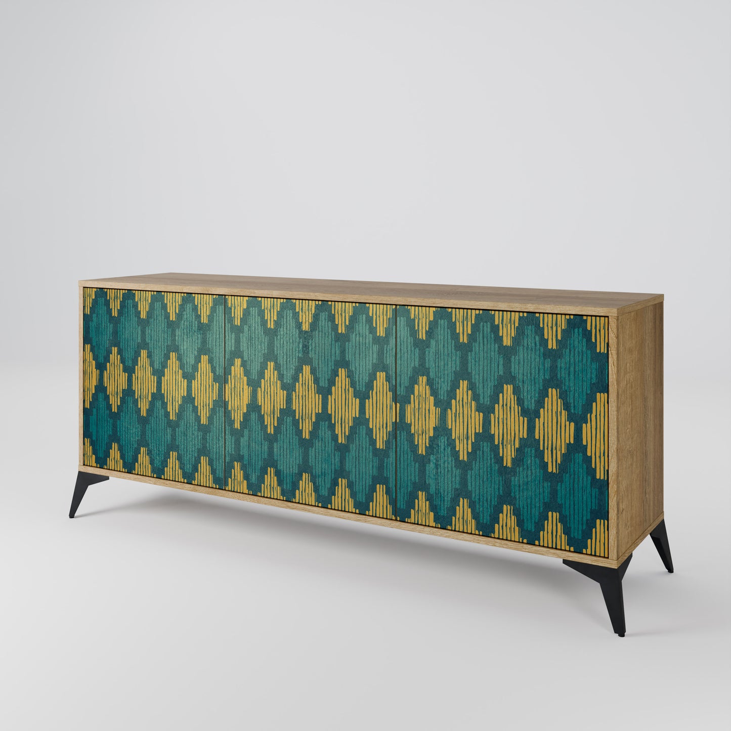POLYGONS 3-Door Sideboard in Oak Effect