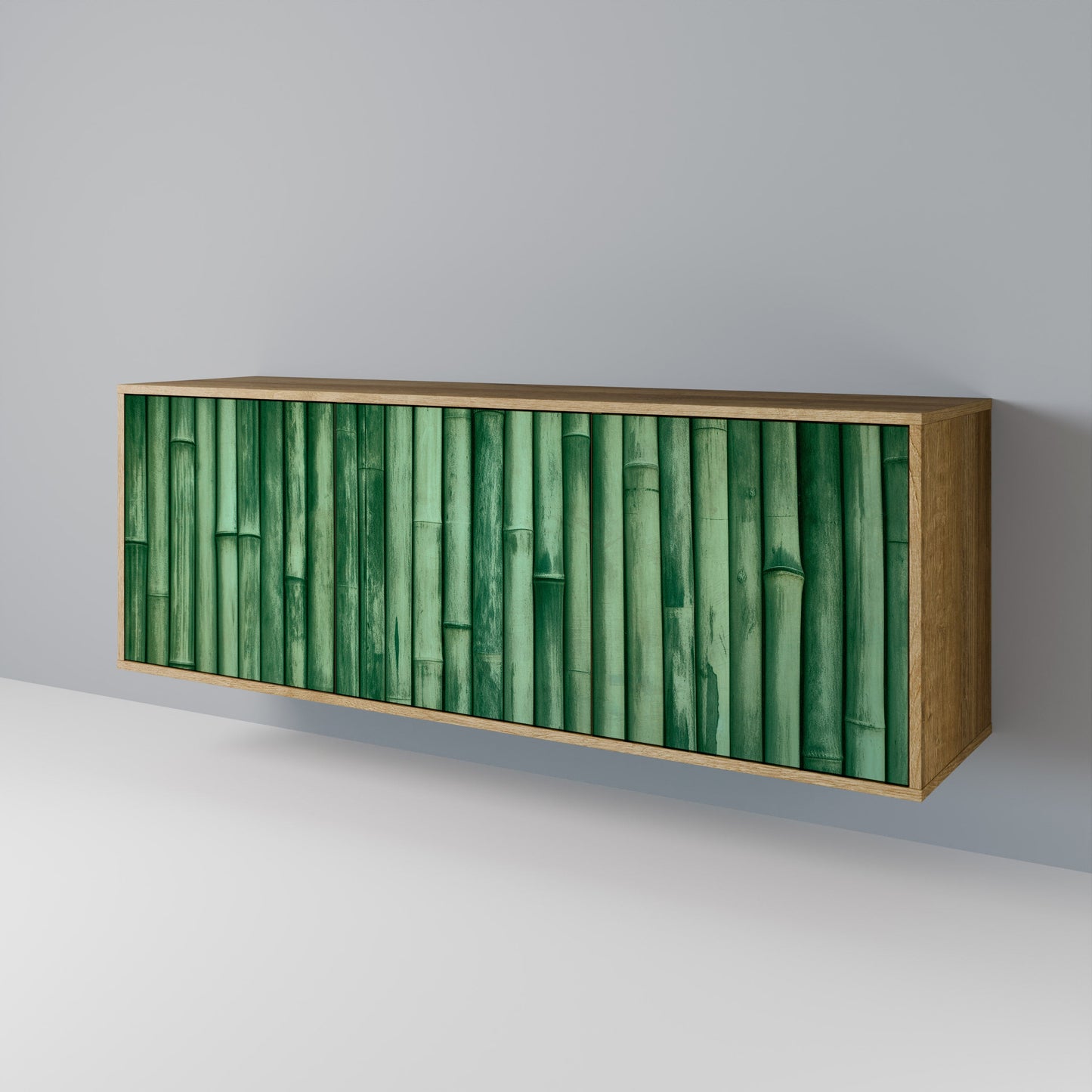 NATURAL GREEN 3-Door Sideboard in Oak Effect