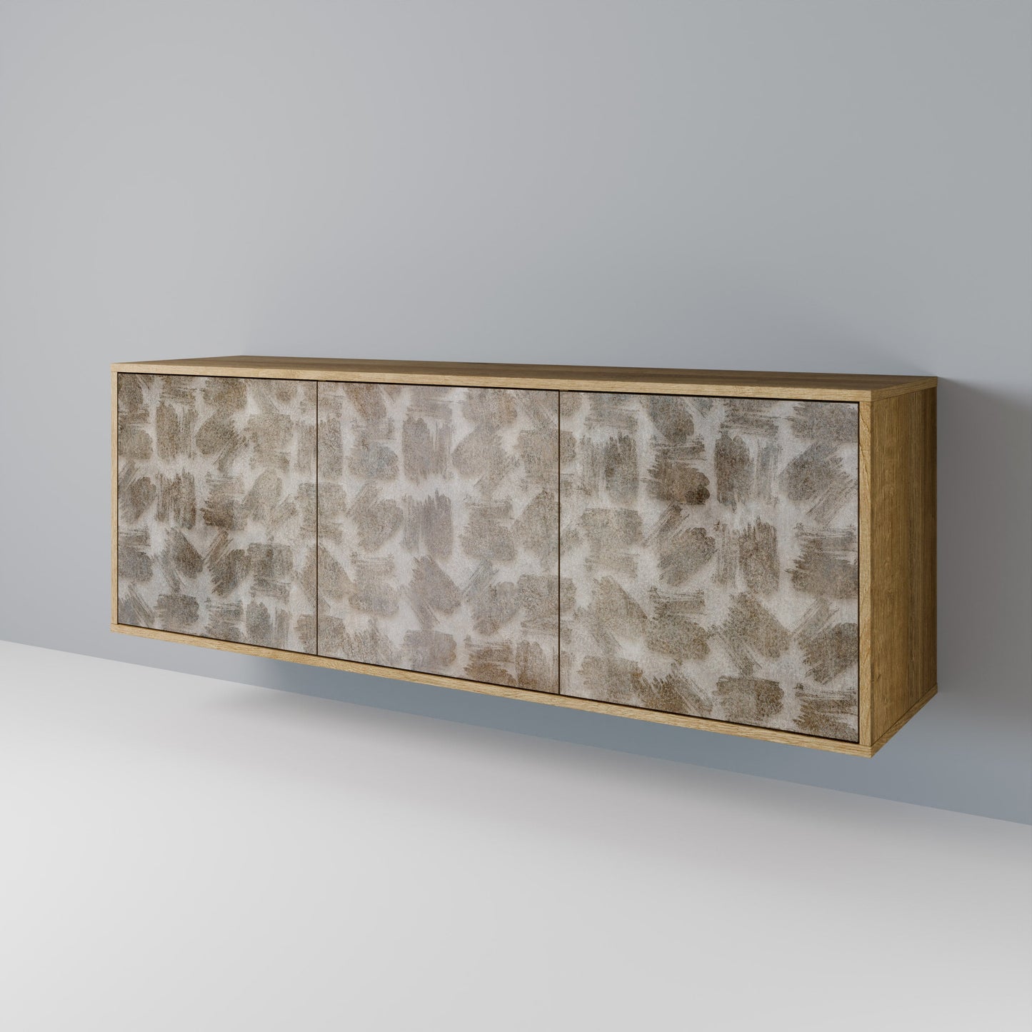 SLIGHTLY BLURRED 3-Door Sideboard in Oak Effect