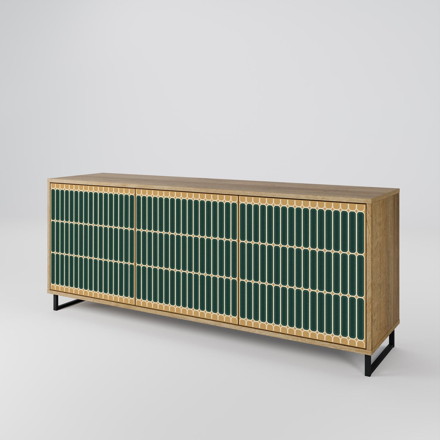 Credenza ILUSION GATE a 3 ante in effetto rovere