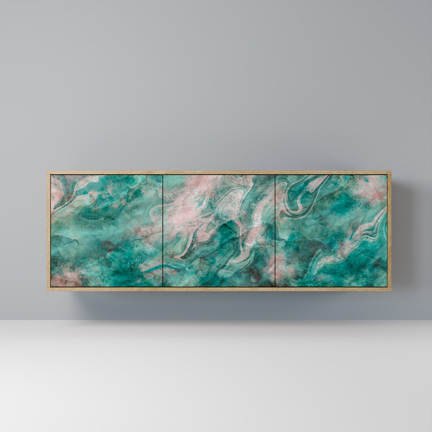 Credenza ABSTRACT ALCHEMY a 3 ante in effetto rovere