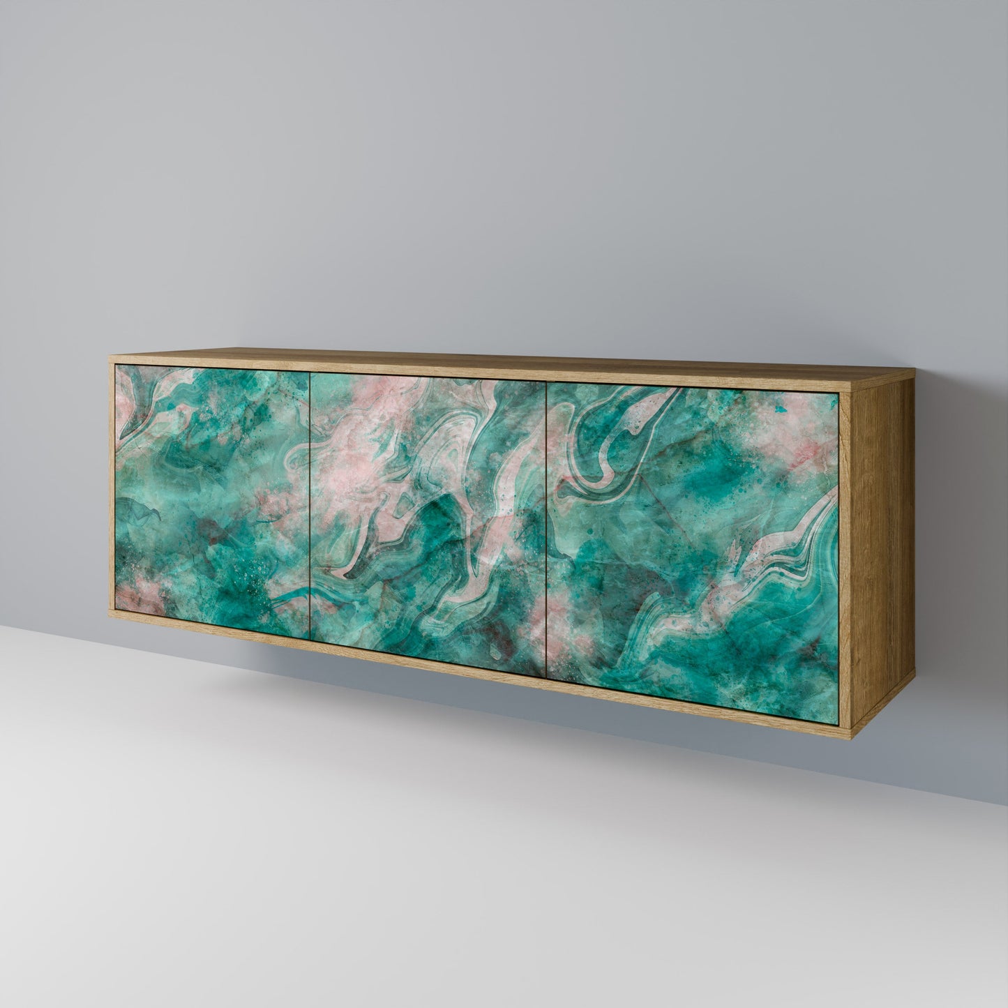 Credenza ABSTRACT ALCHEMY a 3 ante in effetto rovere