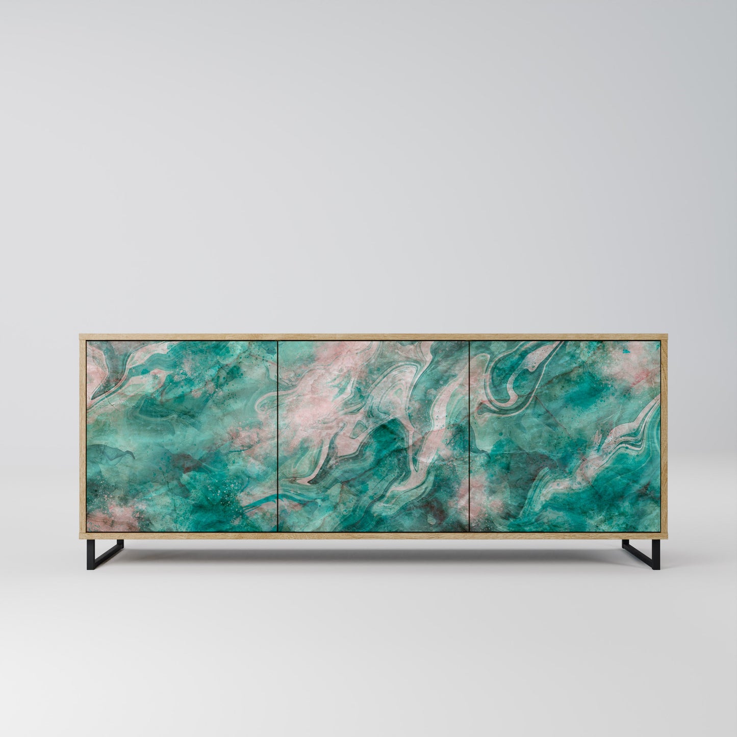 Credenza ABSTRACT ALCHEMY a 3 ante in effetto rovere