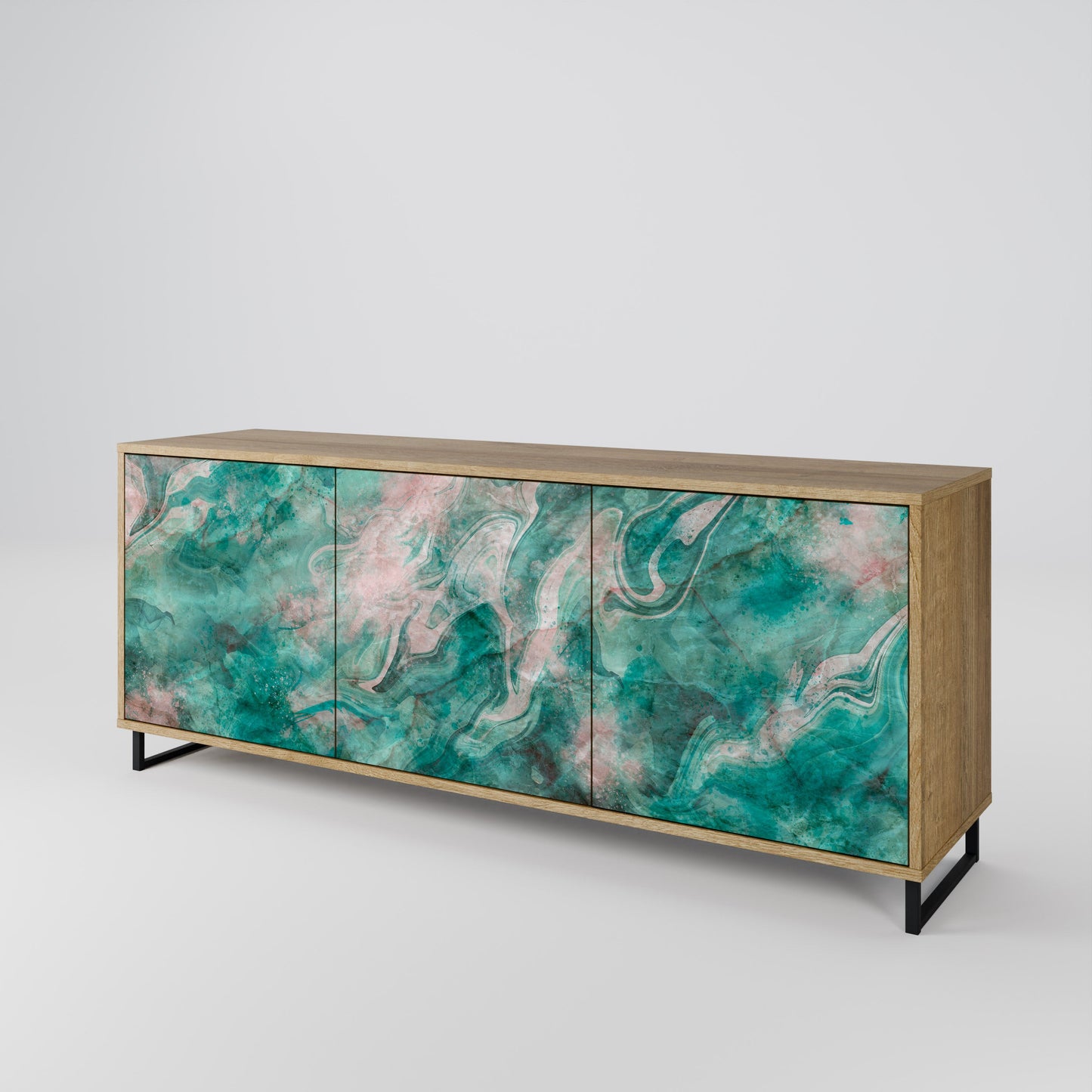Credenza ABSTRACT ALCHEMY a 3 ante in effetto rovere