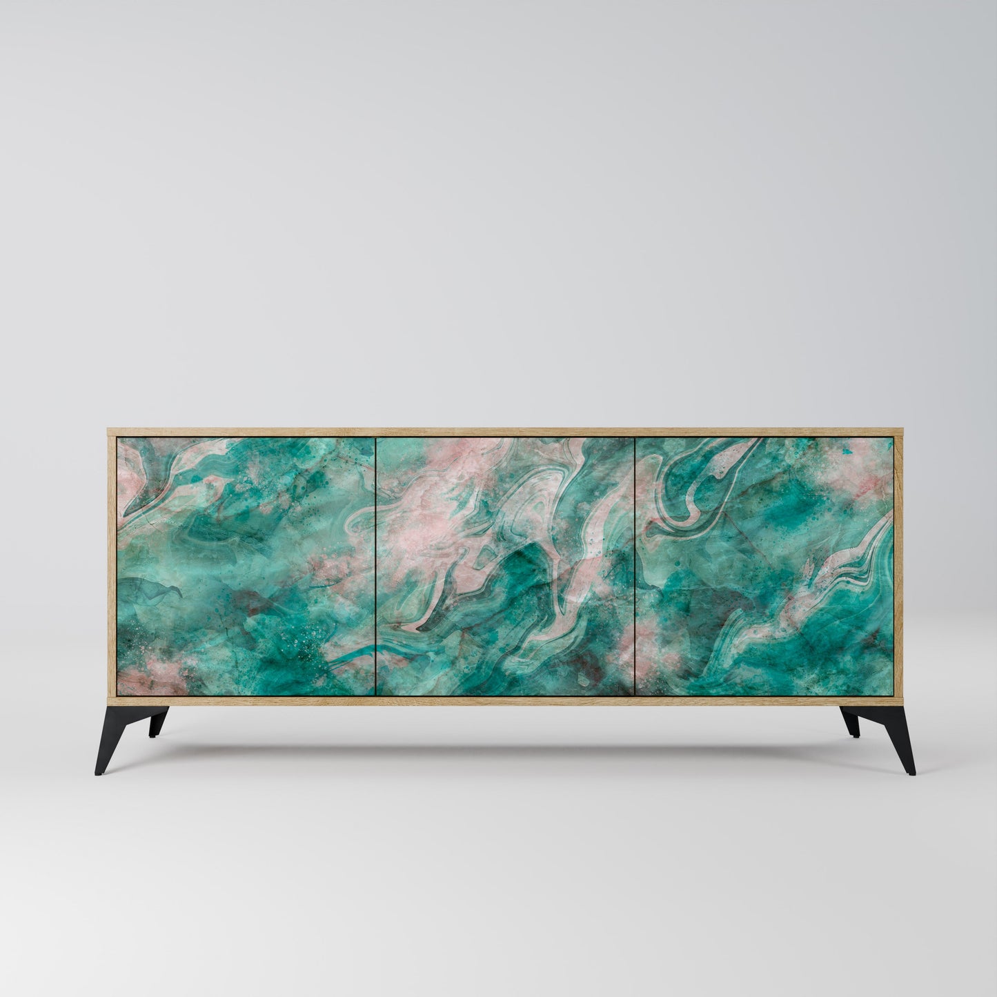 Credenza ABSTRACT ALCHEMY a 3 ante in effetto rovere