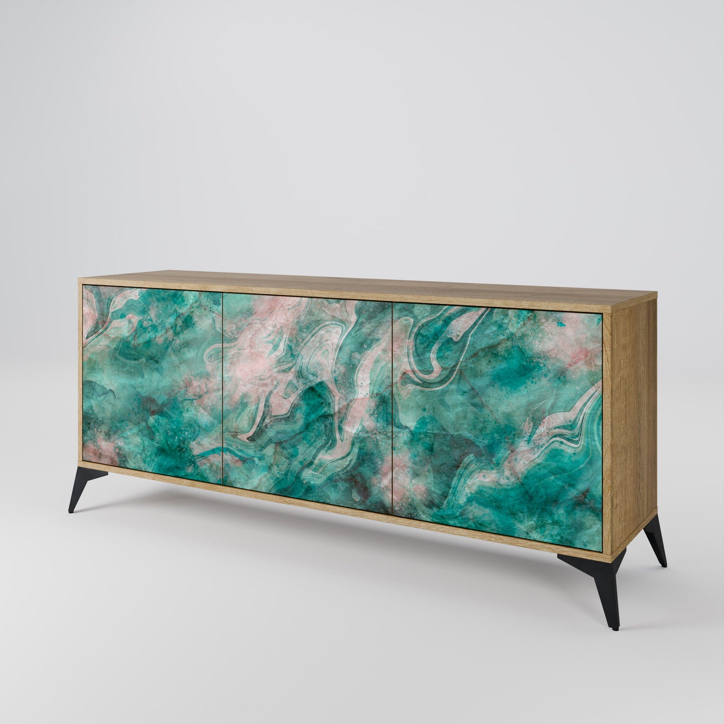 Credenza ABSTRACT ALCHEMY a 3 ante in effetto rovere