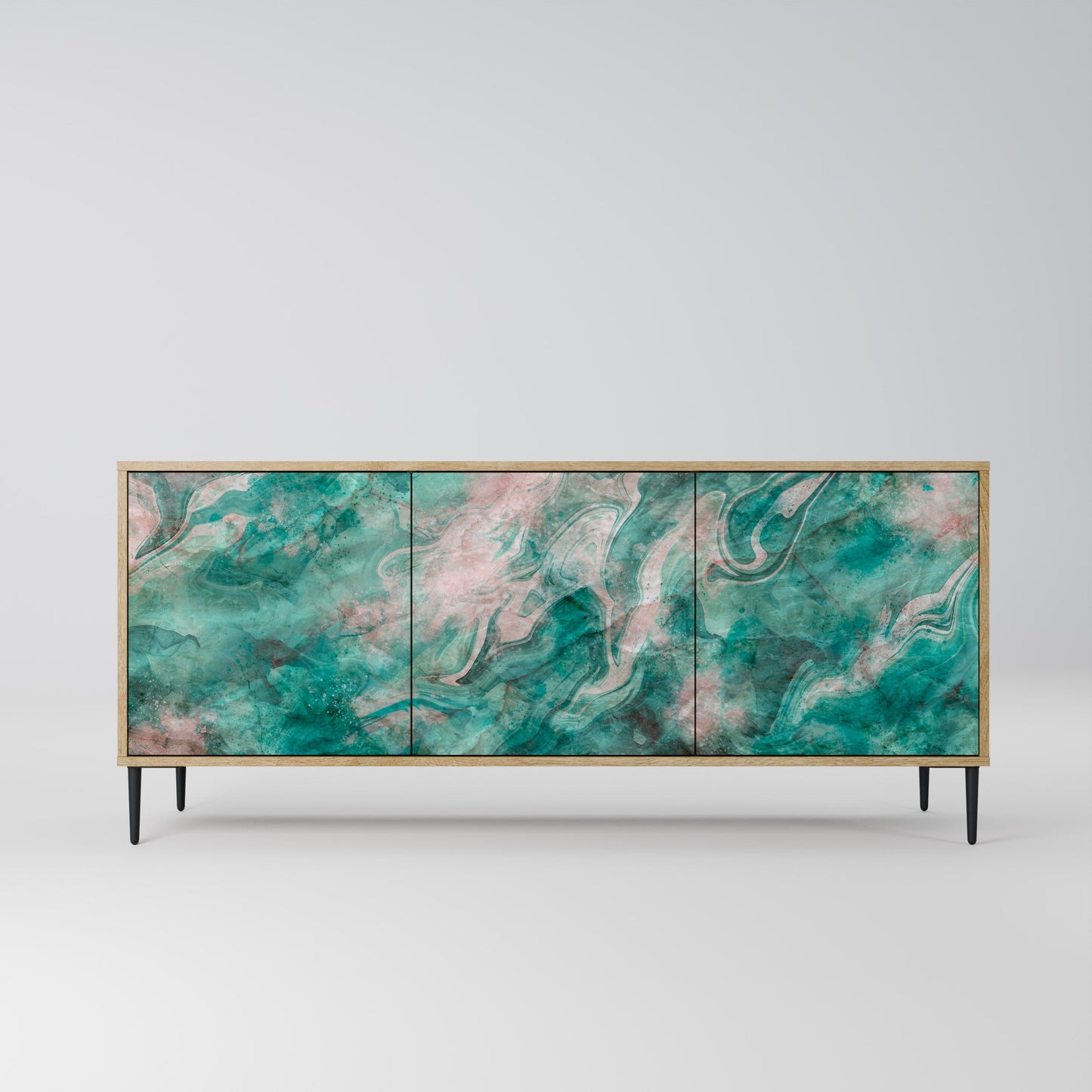 Credenza ABSTRACT ALCHEMY a 3 ante in effetto rovere