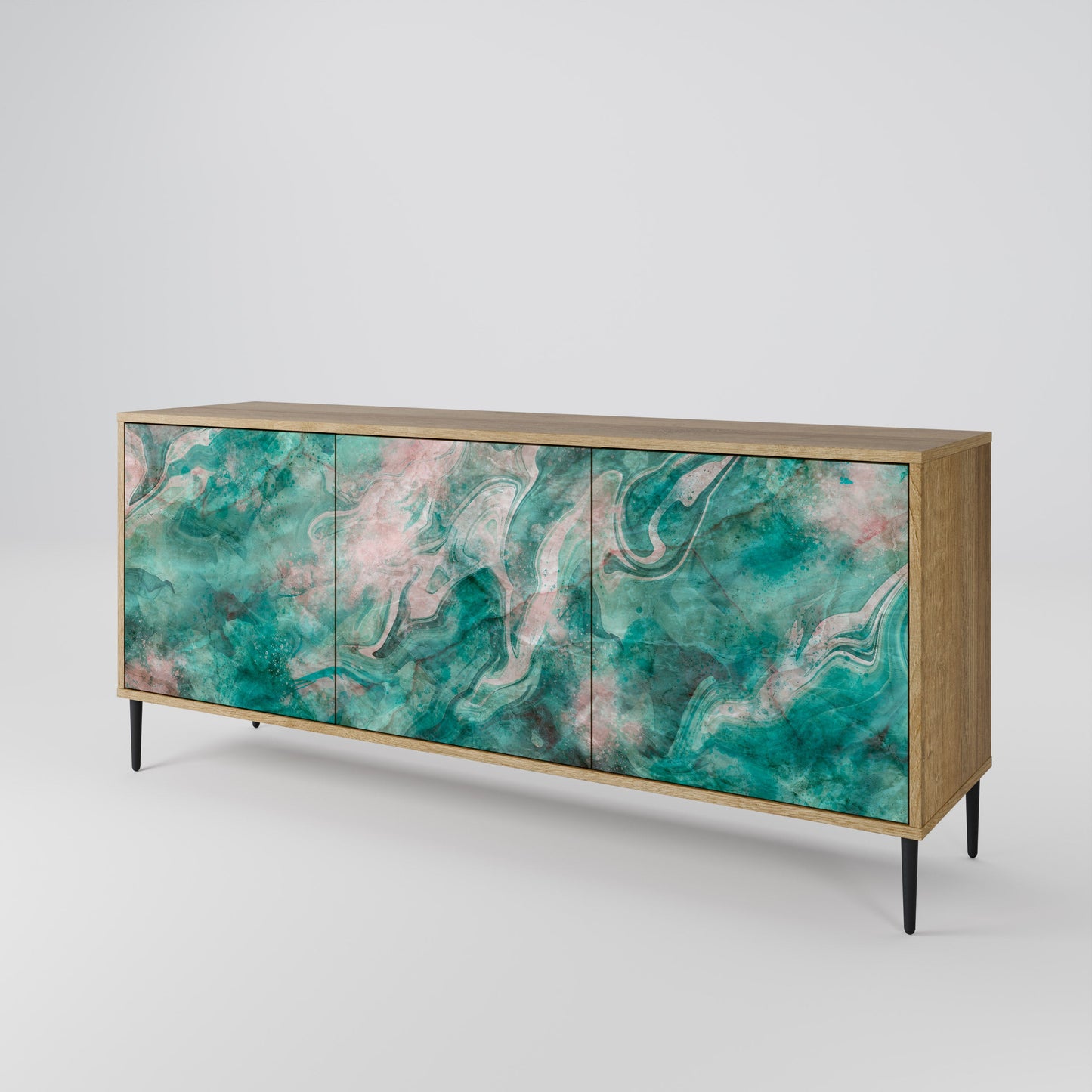 Credenza ABSTRACT ALCHEMY a 3 ante in effetto rovere
