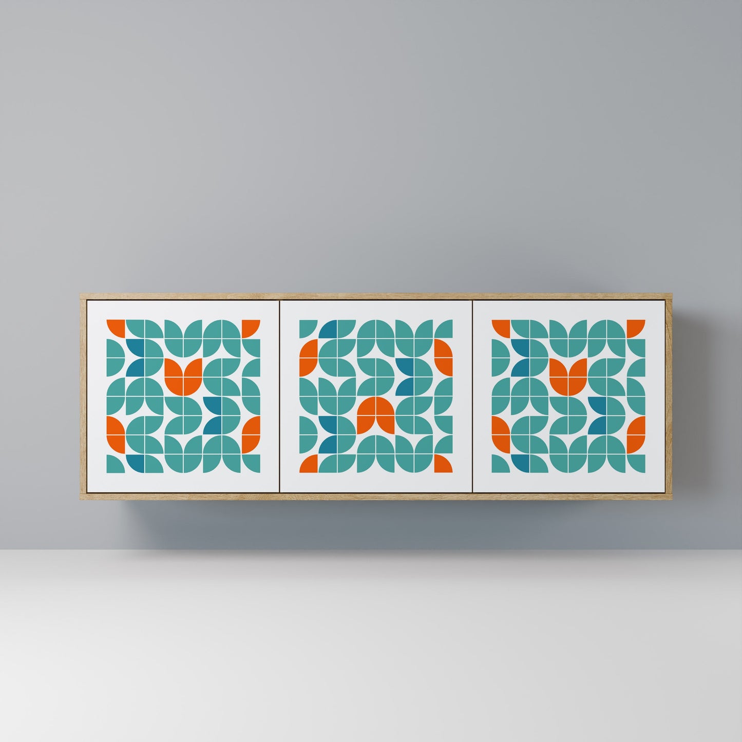 Credenza BE THE CHANGE a 3 ante in effetto rovere