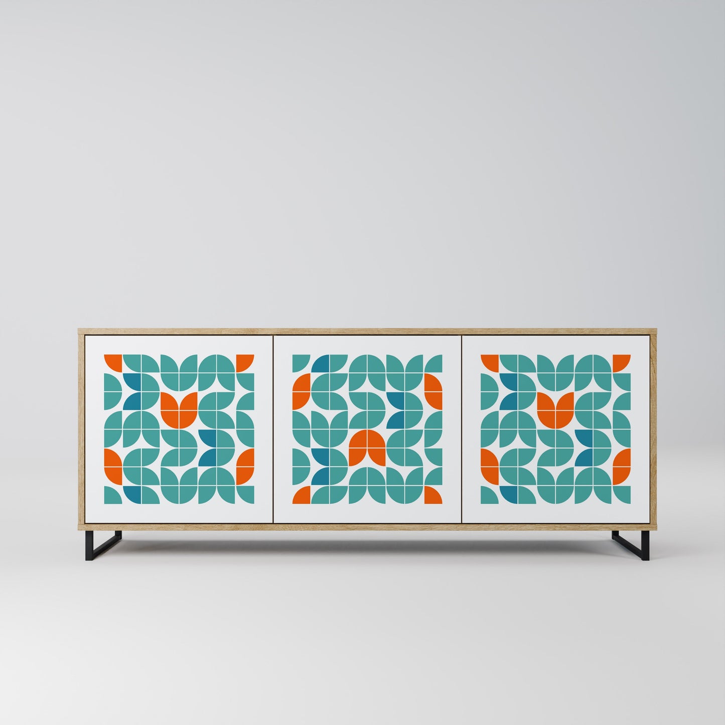 Credenza BE THE CHANGE a 3 ante in effetto rovere