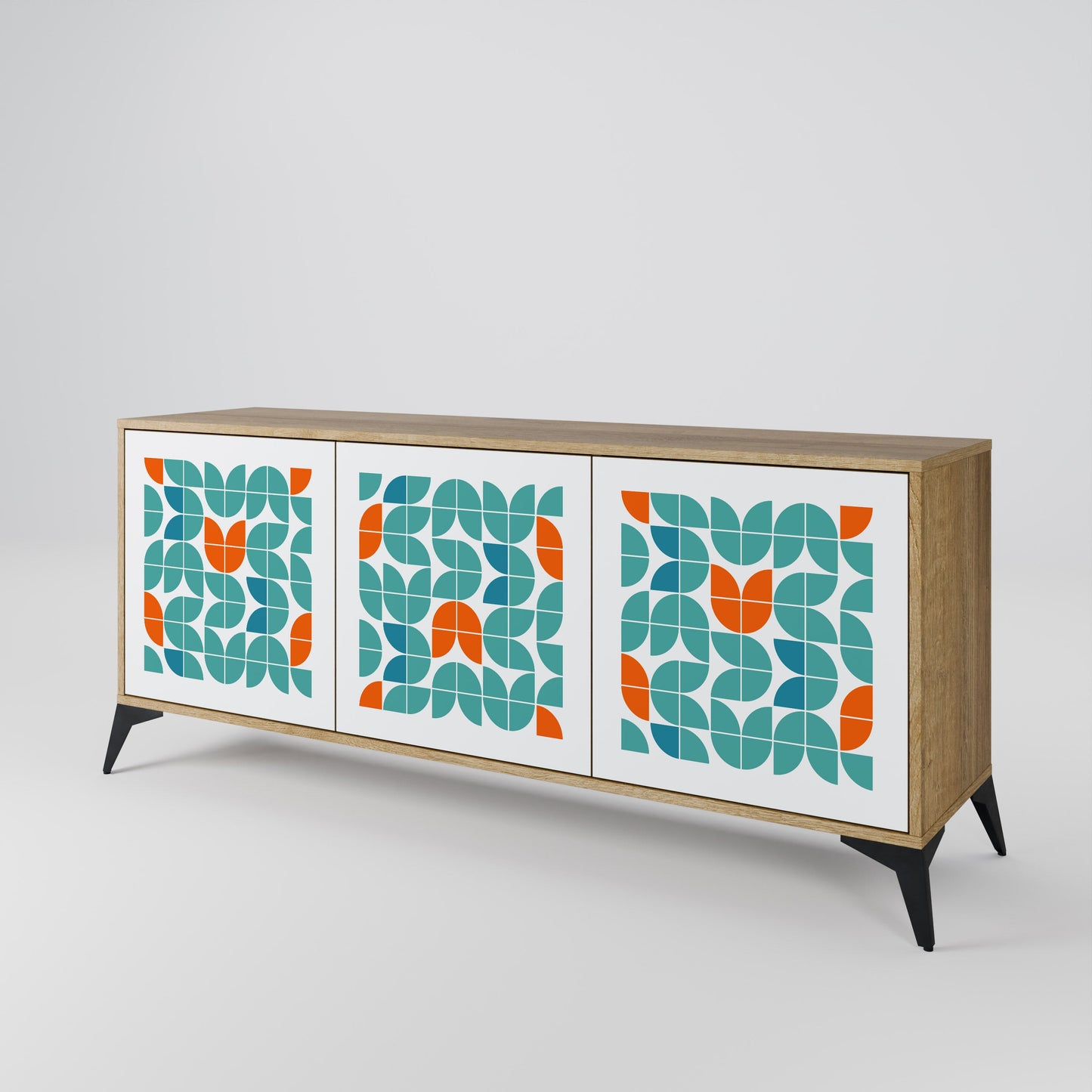 Credenza BE THE CHANGE a 3 ante in effetto rovere