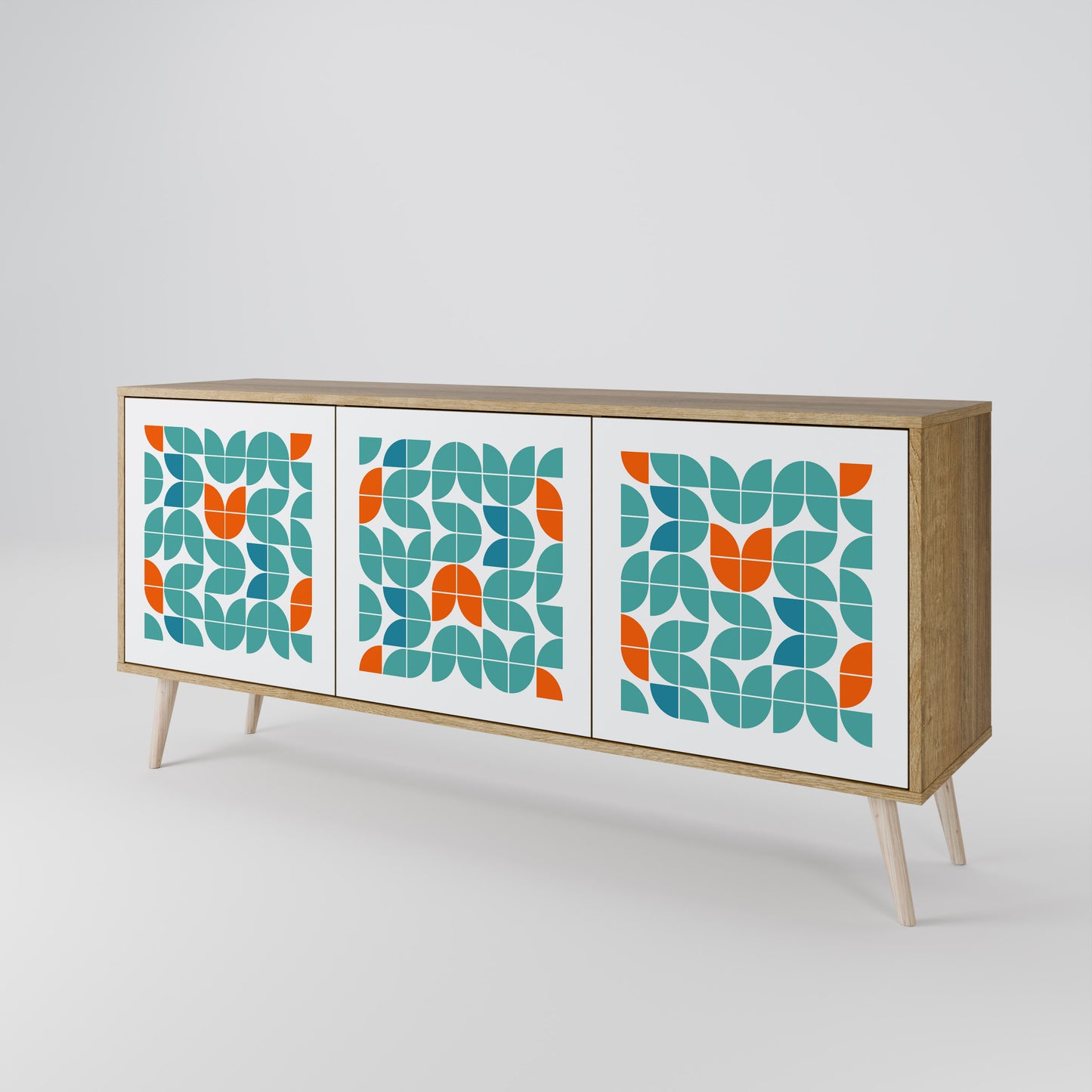 Credenza BE THE CHANGE a 3 ante in effetto rovere