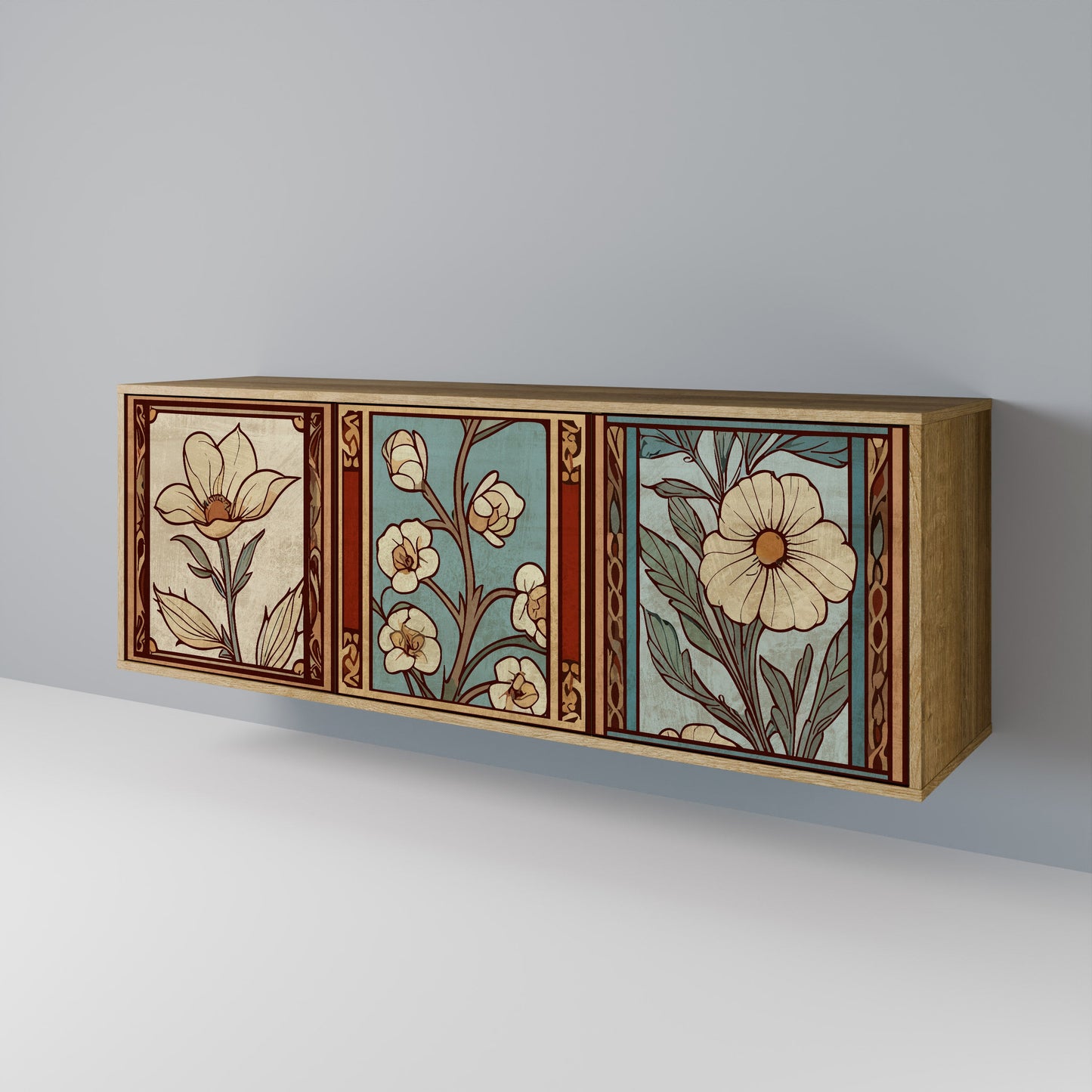 TIMELESS FLORA 3-Door Sideboard in Oak Effect