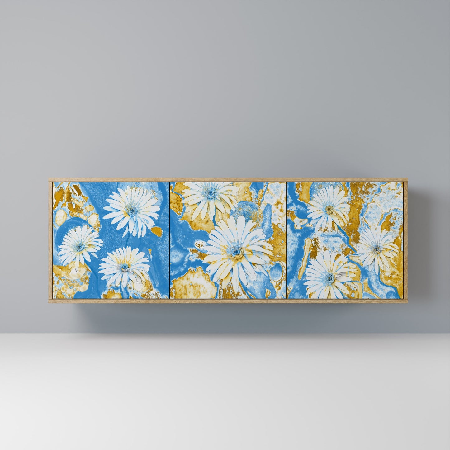 Credenza DAISY LUXE a 3 ante effetto rovere