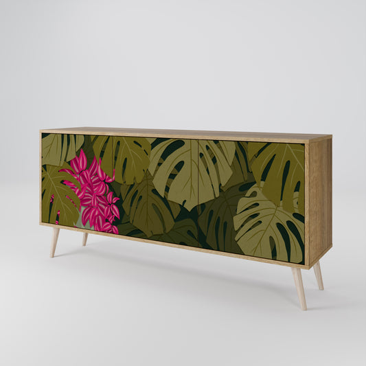 Credenza TROPICAL BEAUTY a 3 ante in effetto rovere