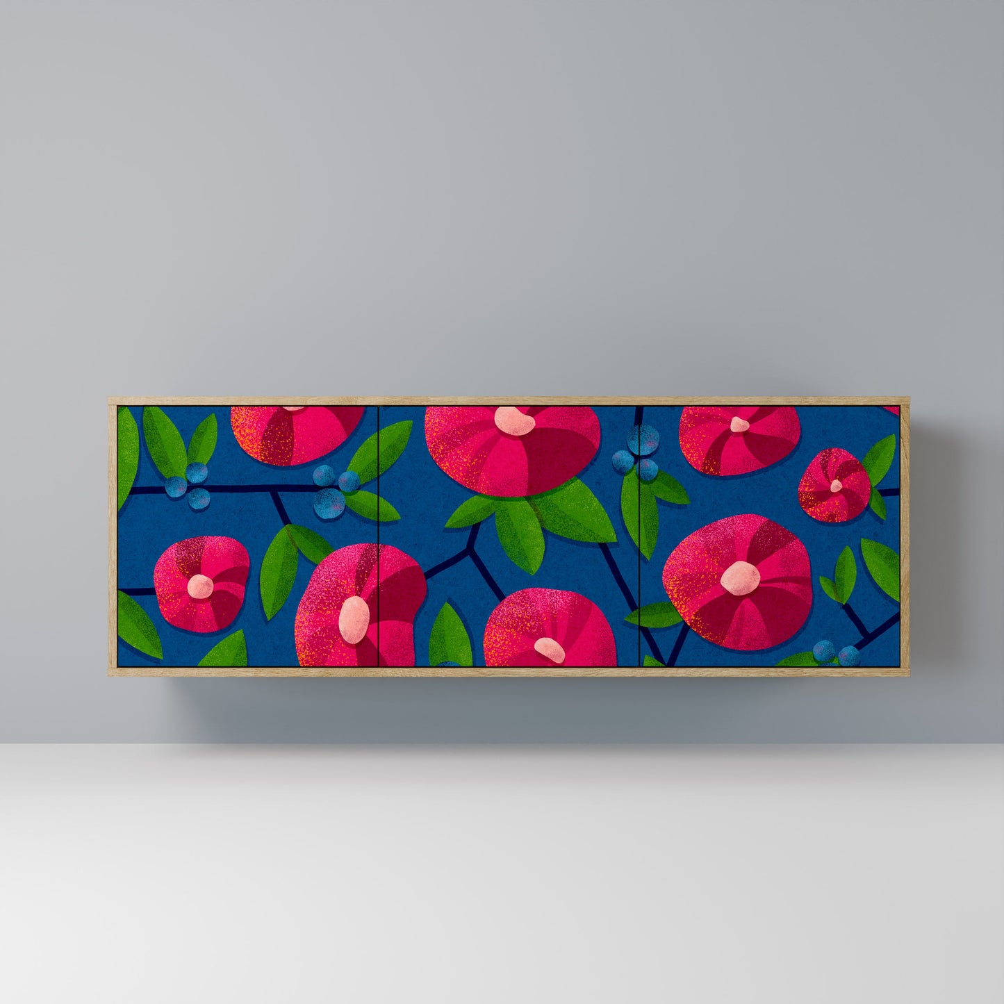 Credenza a 3 ante SPRING THOUGHTS in effetto rovere
