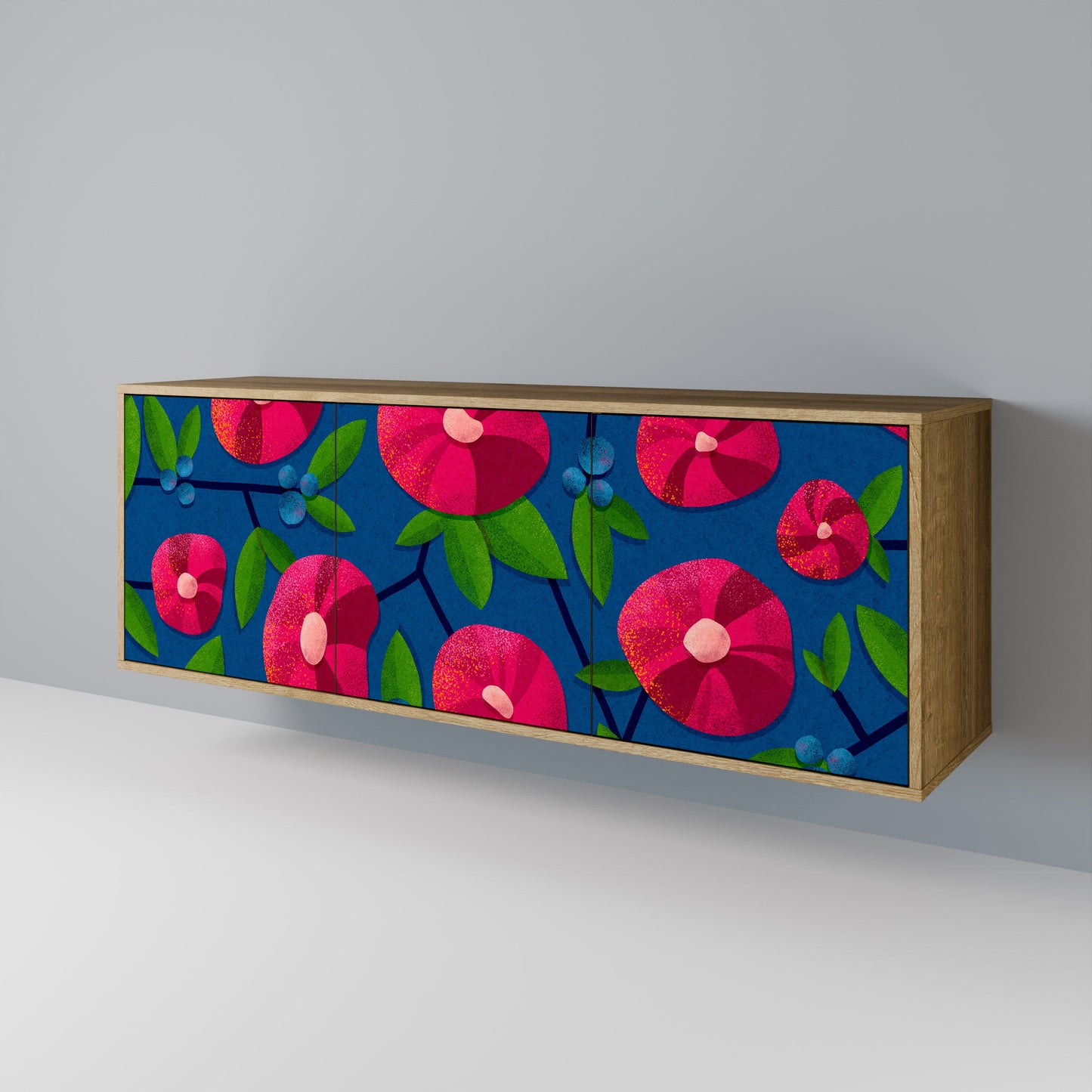 Credenza a 3 ante SPRING THOUGHTS in effetto rovere