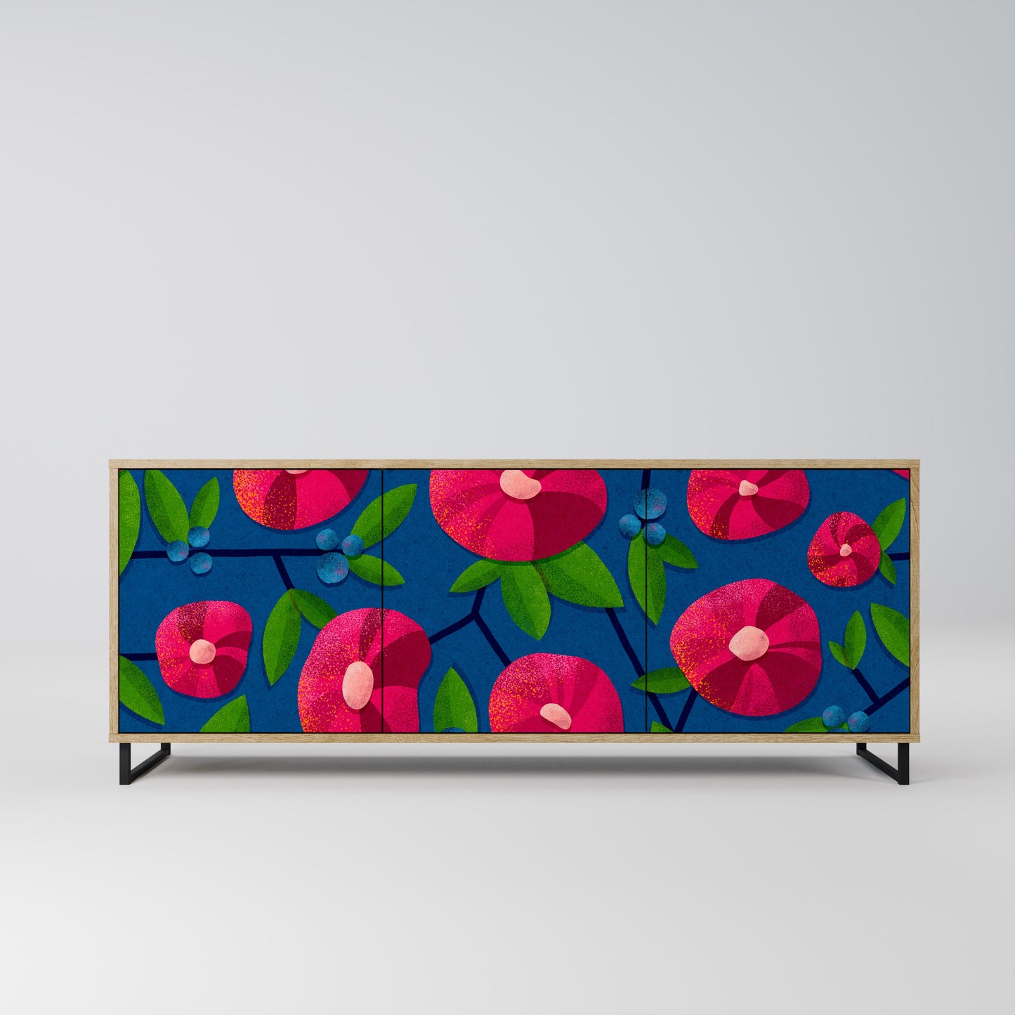 Credenza a 3 ante SPRING THOUGHTS in effetto rovere