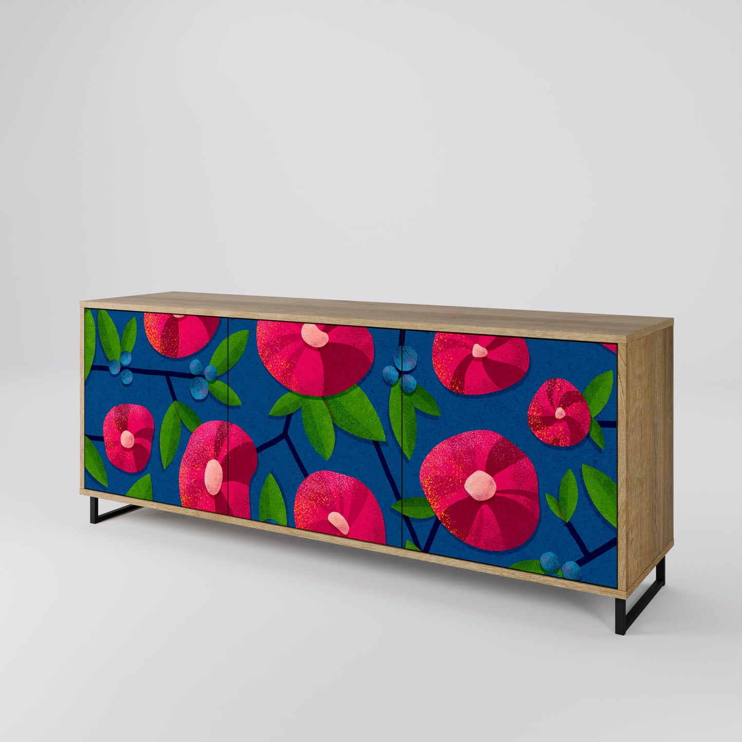 Credenza a 3 ante SPRING THOUGHTS in effetto rovere