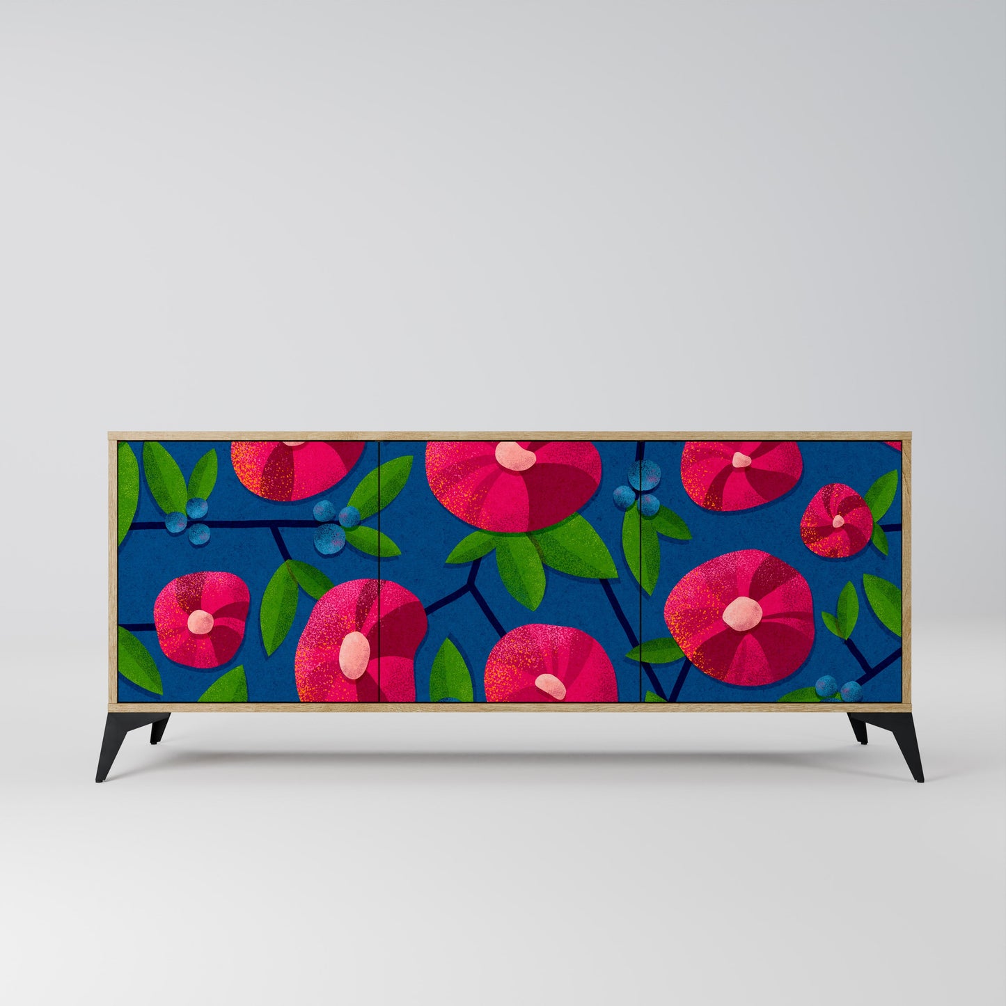 Credenza a 3 ante SPRING THOUGHTS in effetto rovere