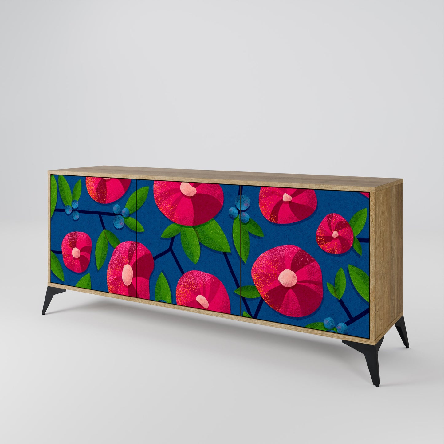 Credenza a 3 ante SPRING THOUGHTS in effetto rovere