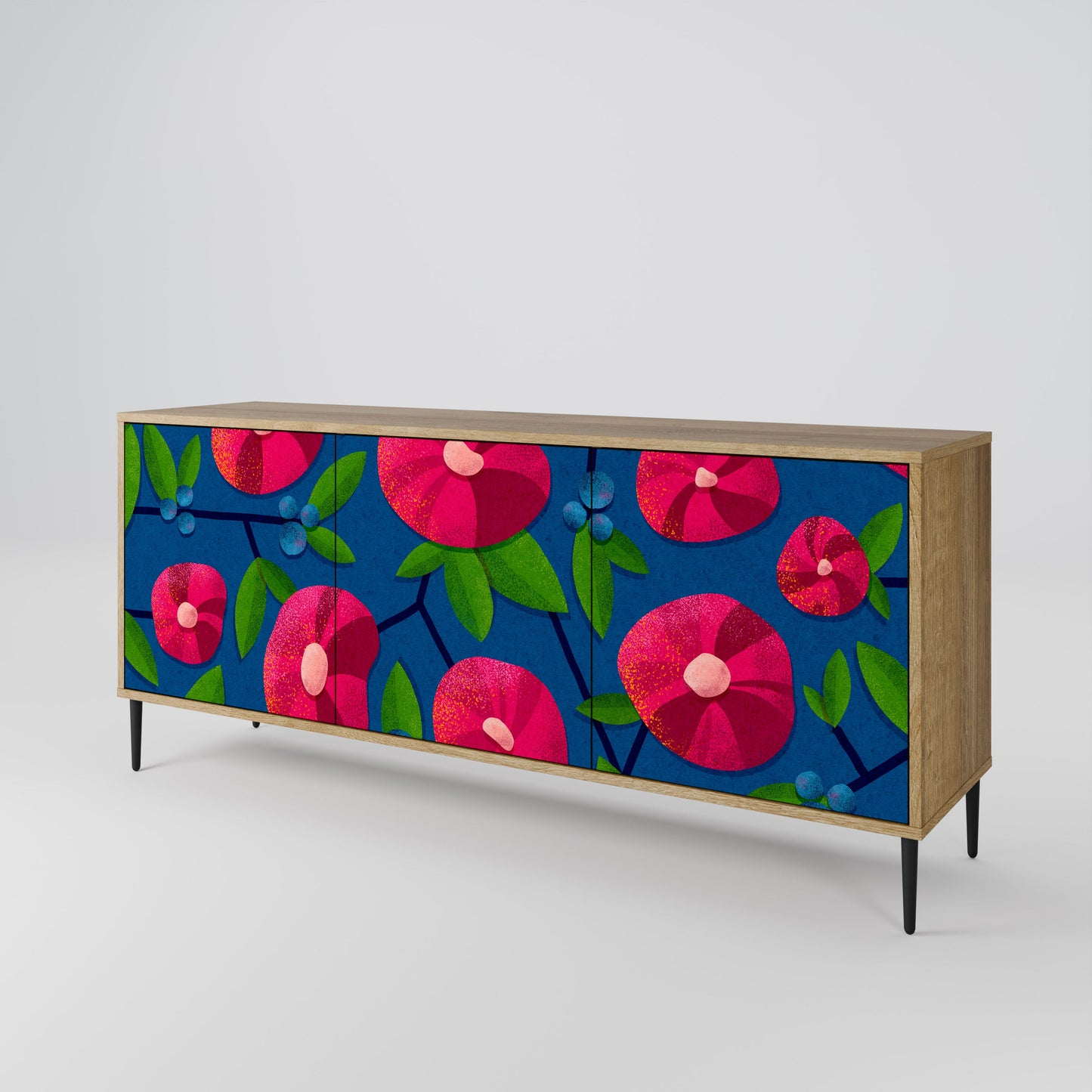 Credenza a 3 ante SPRING THOUGHTS in effetto rovere