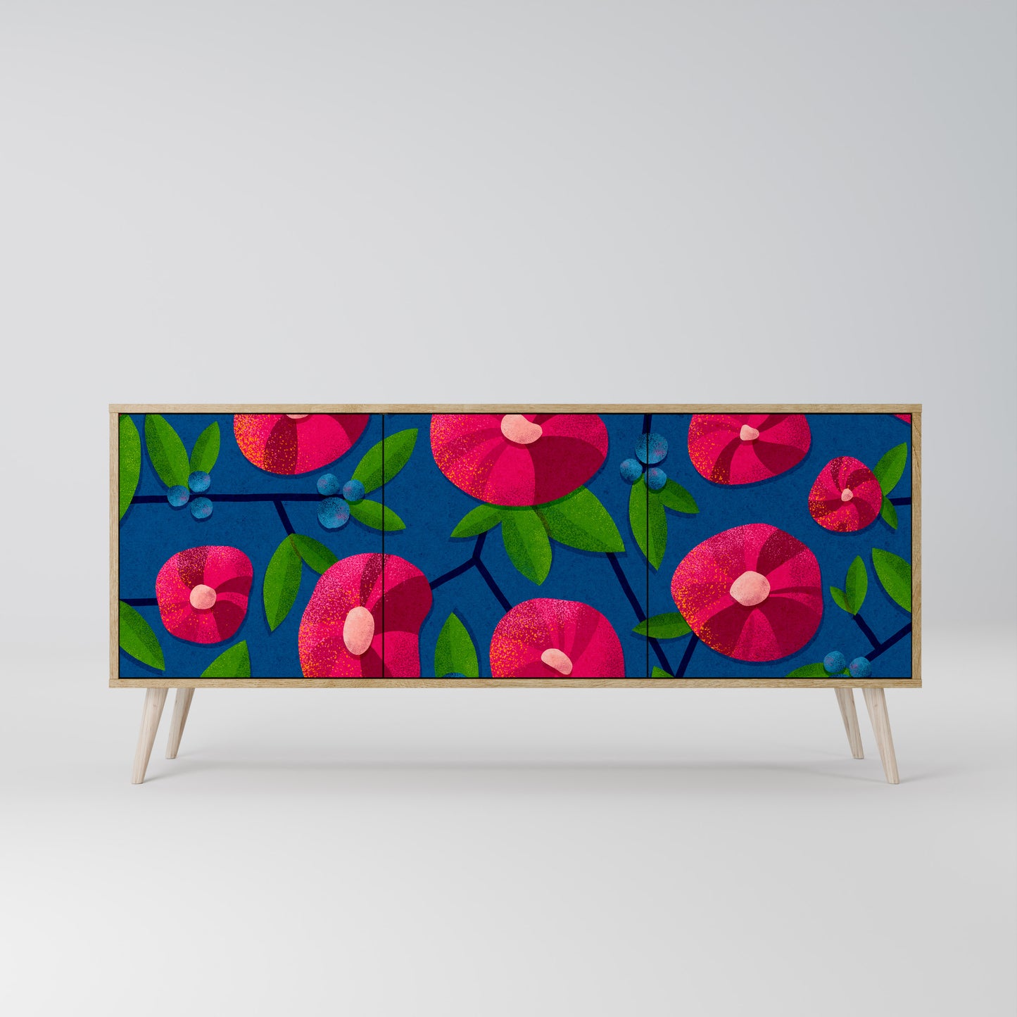 Credenza a 3 ante SPRING THOUGHTS in effetto rovere