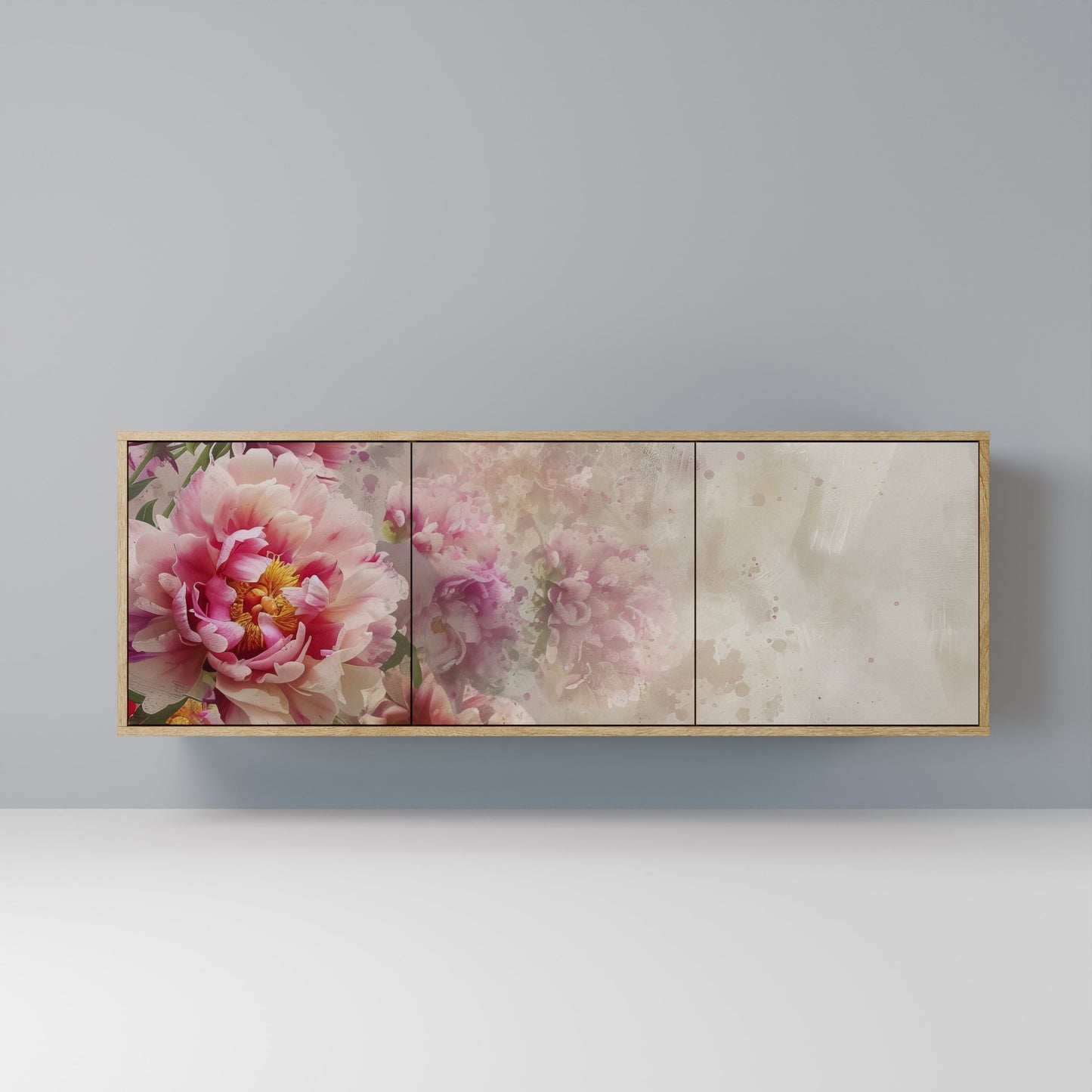 Credenza a 3 ante PEONY WHISPER effetto rovere