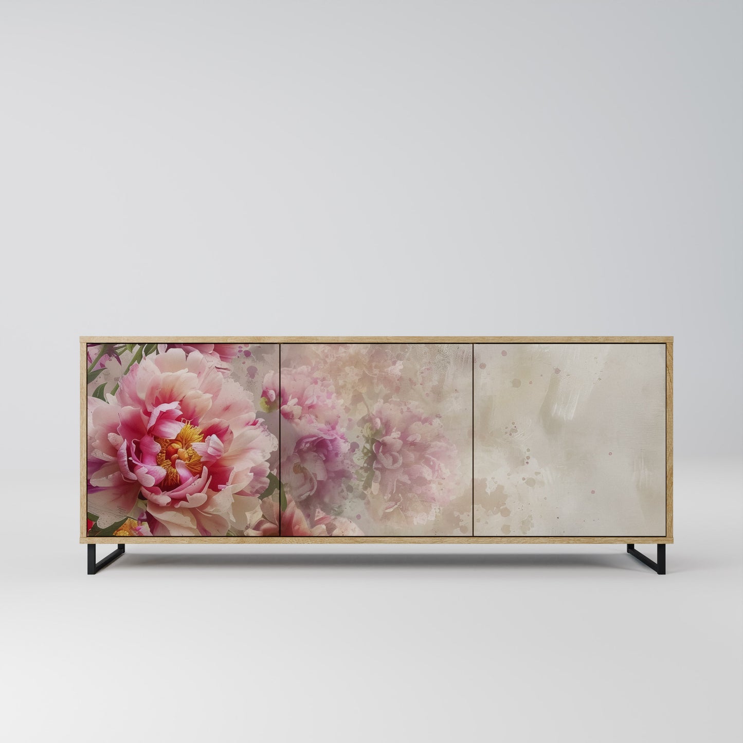Credenza a 3 ante PEONY WHISPER effetto rovere