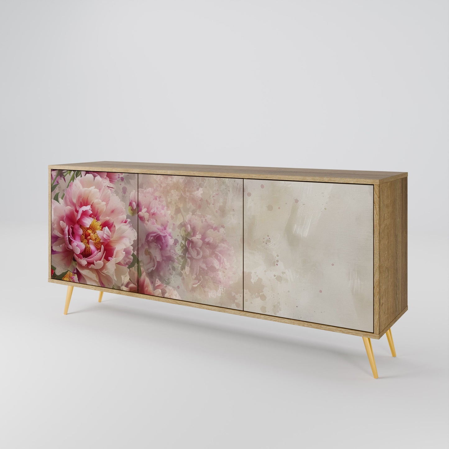 Credenza a 3 ante PEONY WHISPER effetto rovere