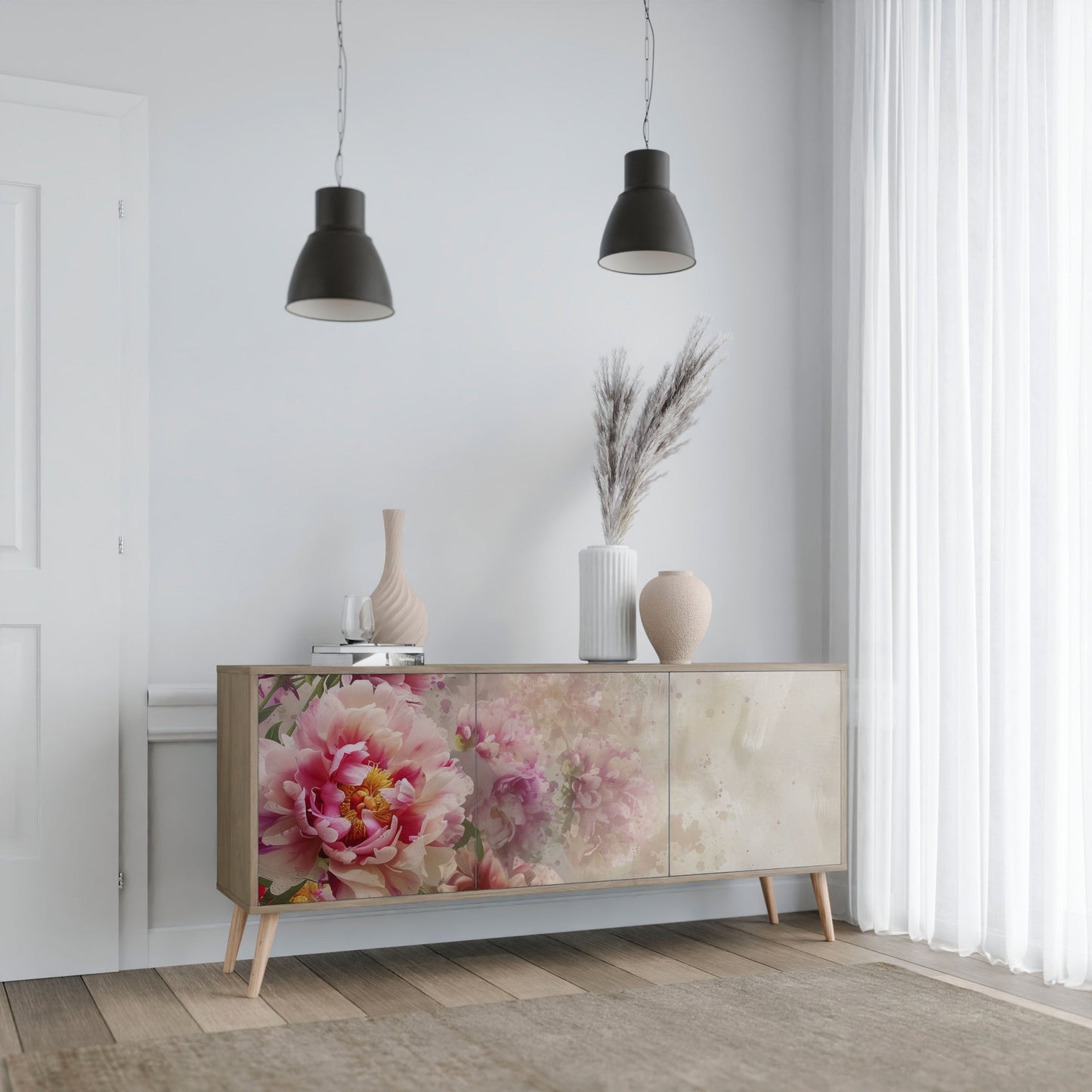 Credenza a 3 ante PEONY WHISPER effetto rovere