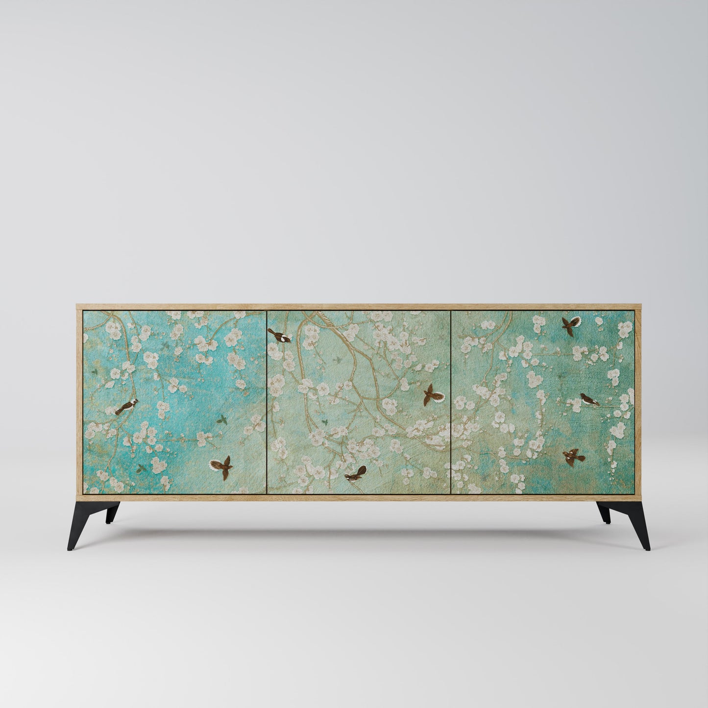 Credenza BLOOMING CHARM a 3 ante in effetto rovere