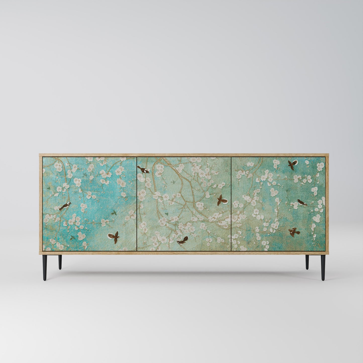 Credenza BLOOMING CHARM a 3 ante in effetto rovere