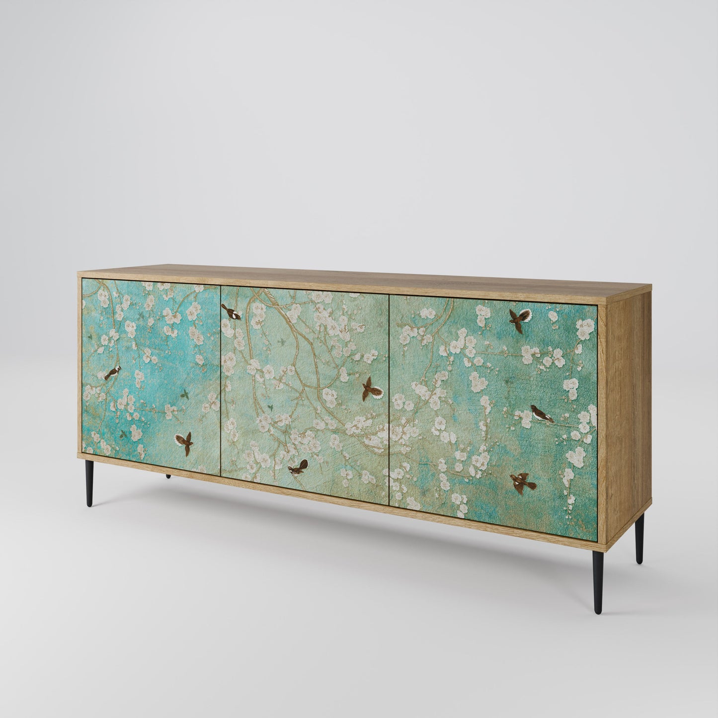 Credenza BLOOMING CHARM a 3 ante in effetto rovere
