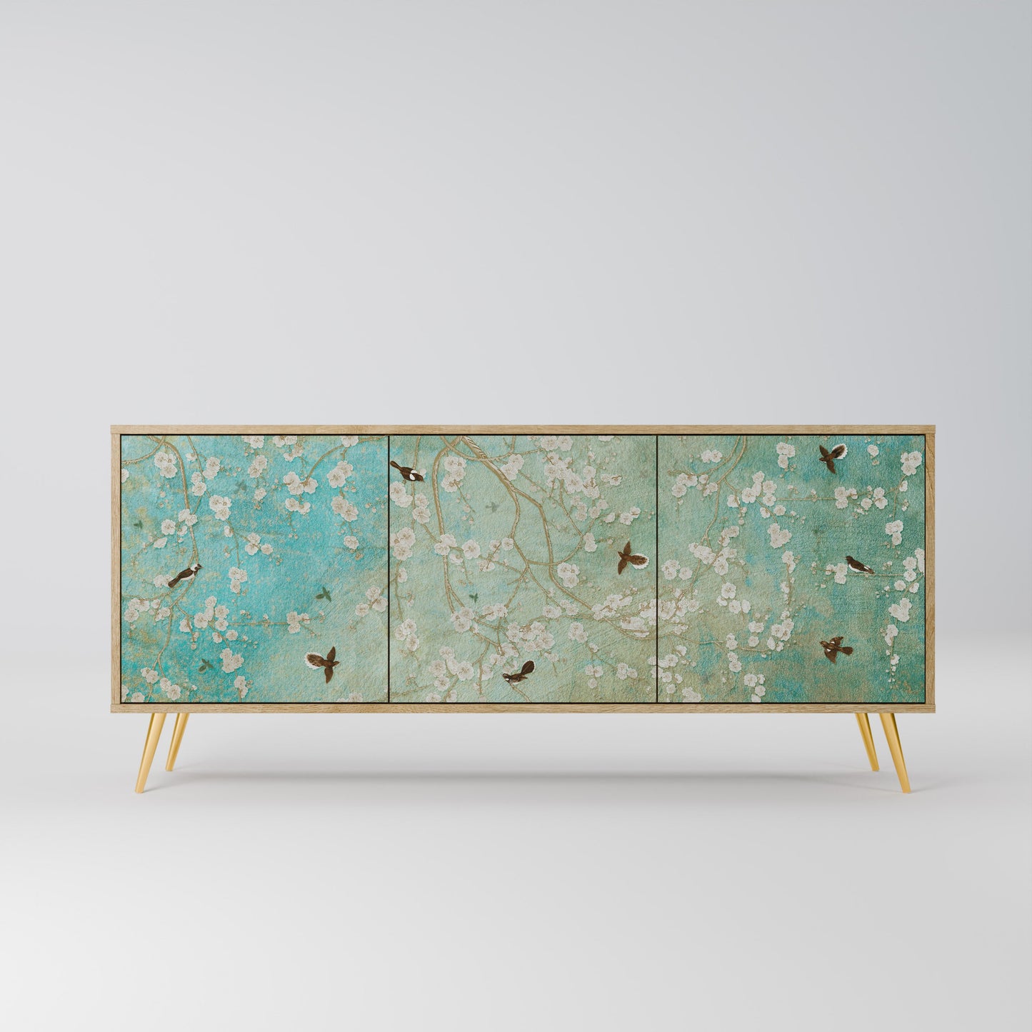 Credenza BLOOMING CHARM a 3 ante in effetto rovere