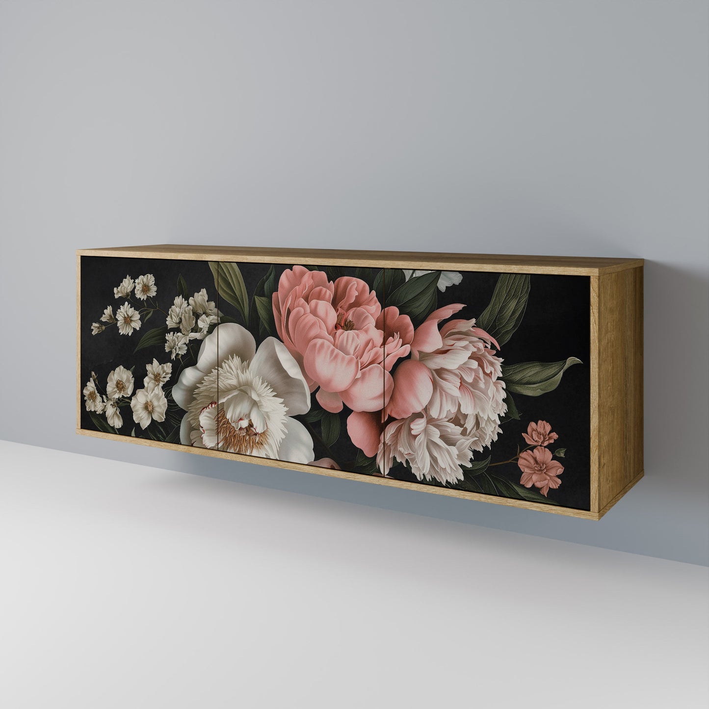 LUSH ELEGANCE 3-Door Sideboard in Oak Effect
