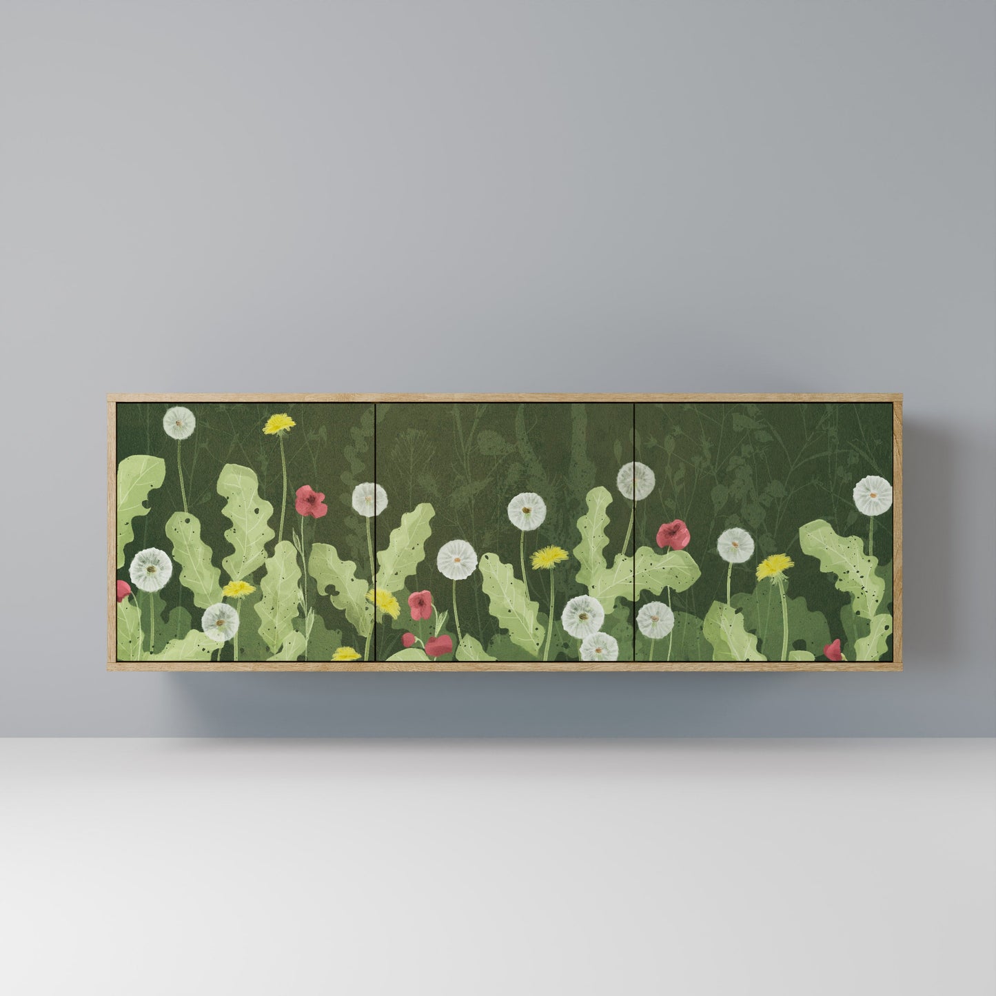 Credenza DANDELION AMUSE a 3 ante in effetto rovere