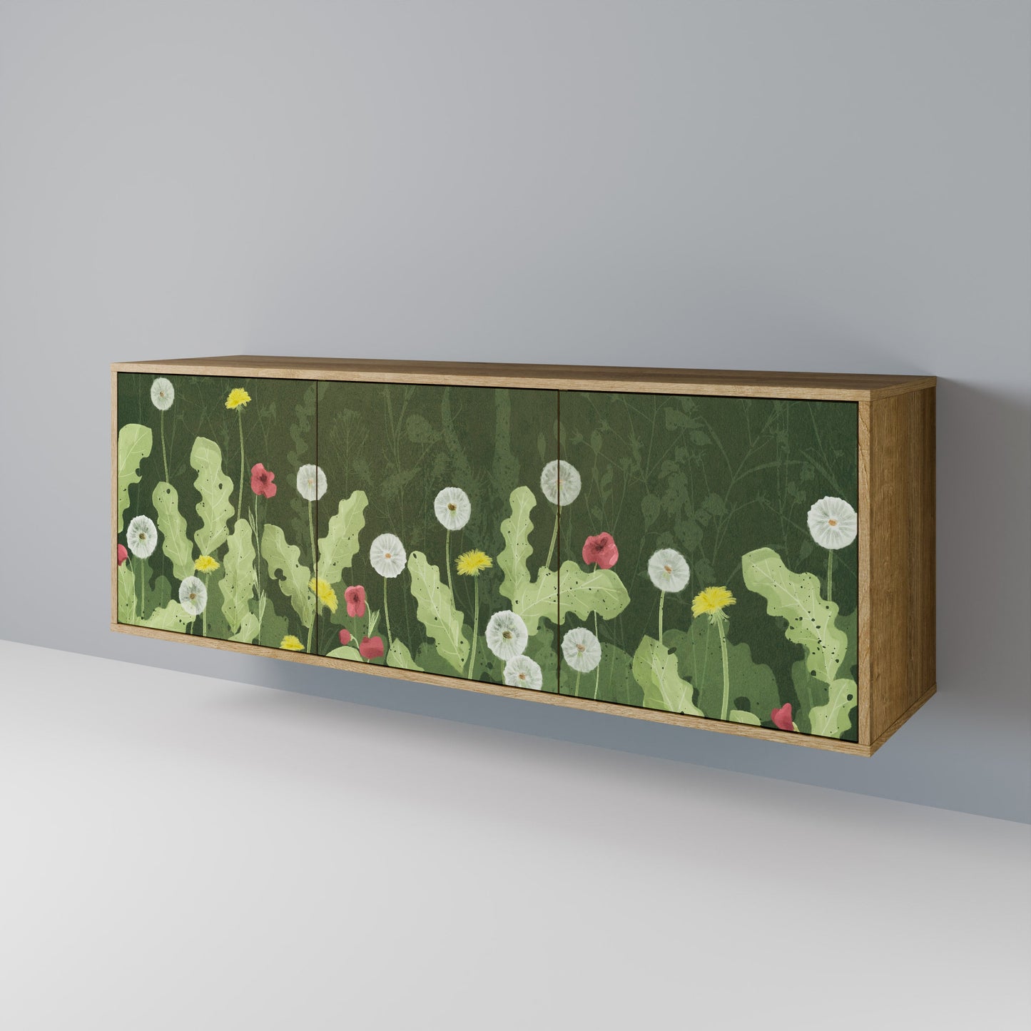 Credenza DANDELION AMUSE a 3 ante in effetto rovere