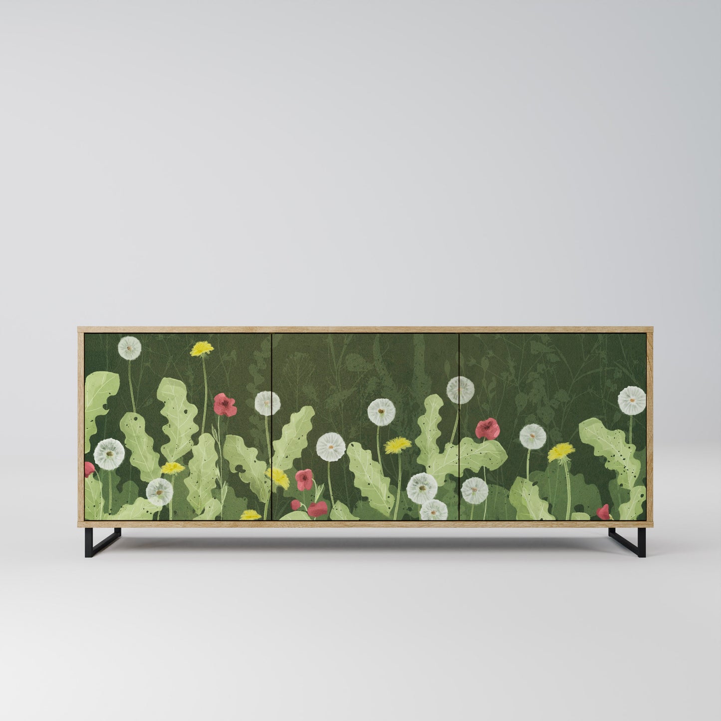 Credenza DANDELION AMUSE a 3 ante in effetto rovere