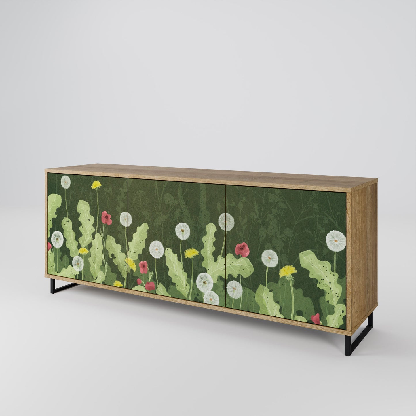 Credenza DANDELION AMUSE a 3 ante in effetto rovere