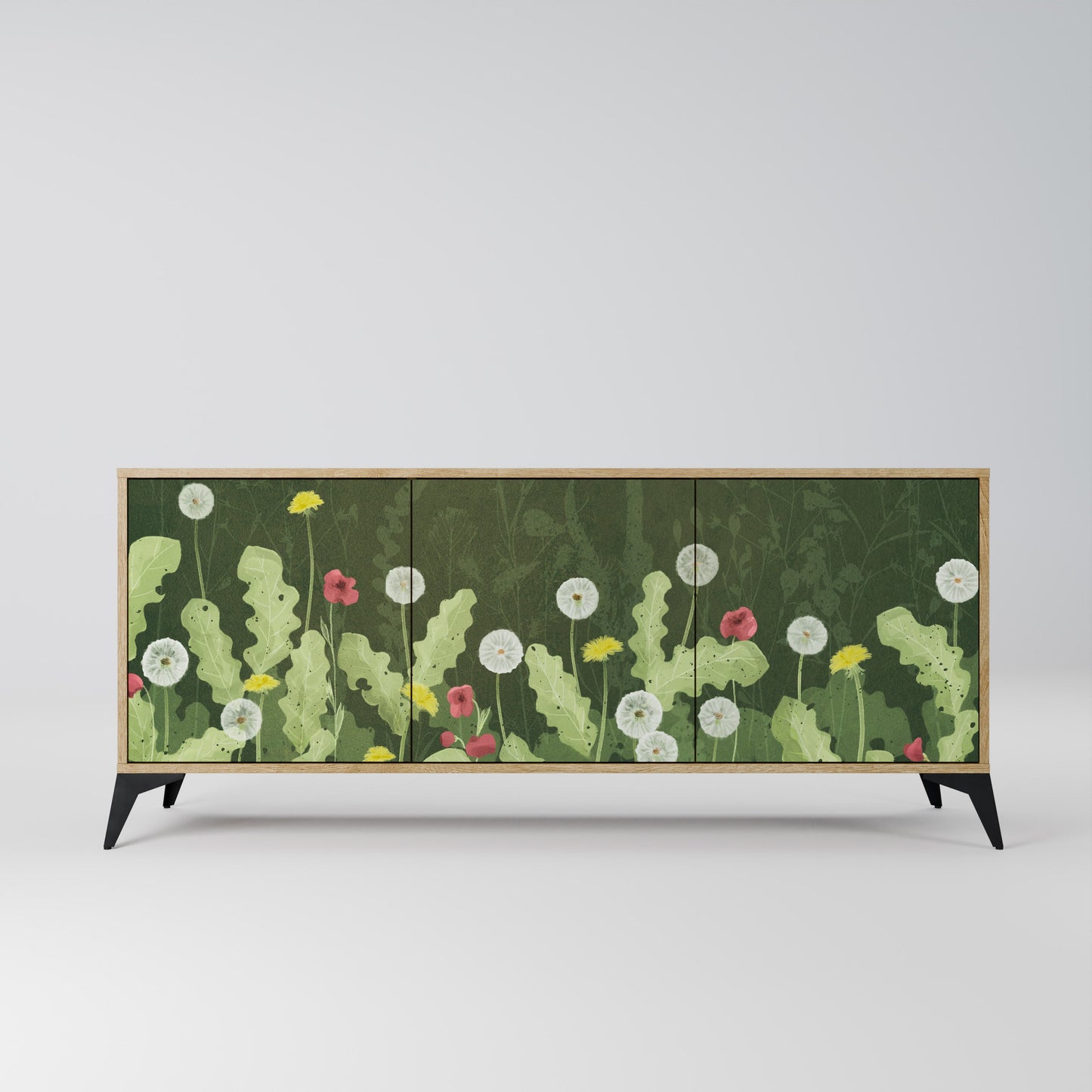 Credenza DANDELION AMUSE a 3 ante in effetto rovere