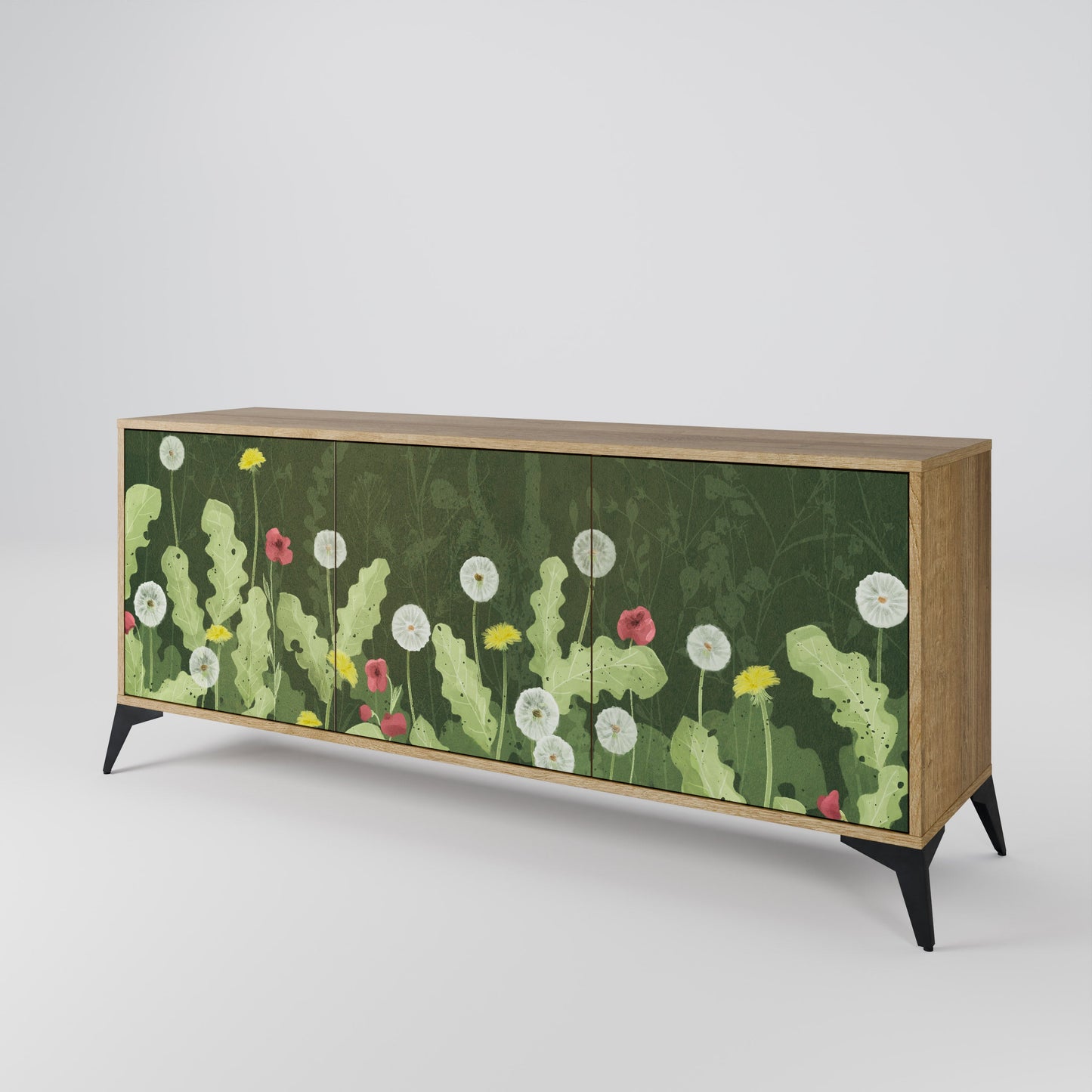 Credenza DANDELION AMUSE a 3 ante in effetto rovere