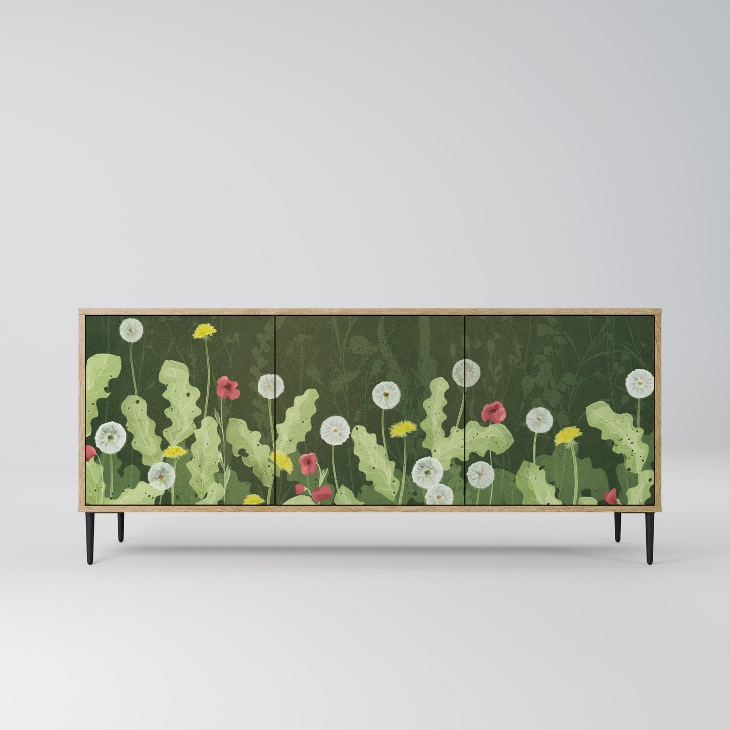 Credenza DANDELION AMUSE a 3 ante in effetto rovere