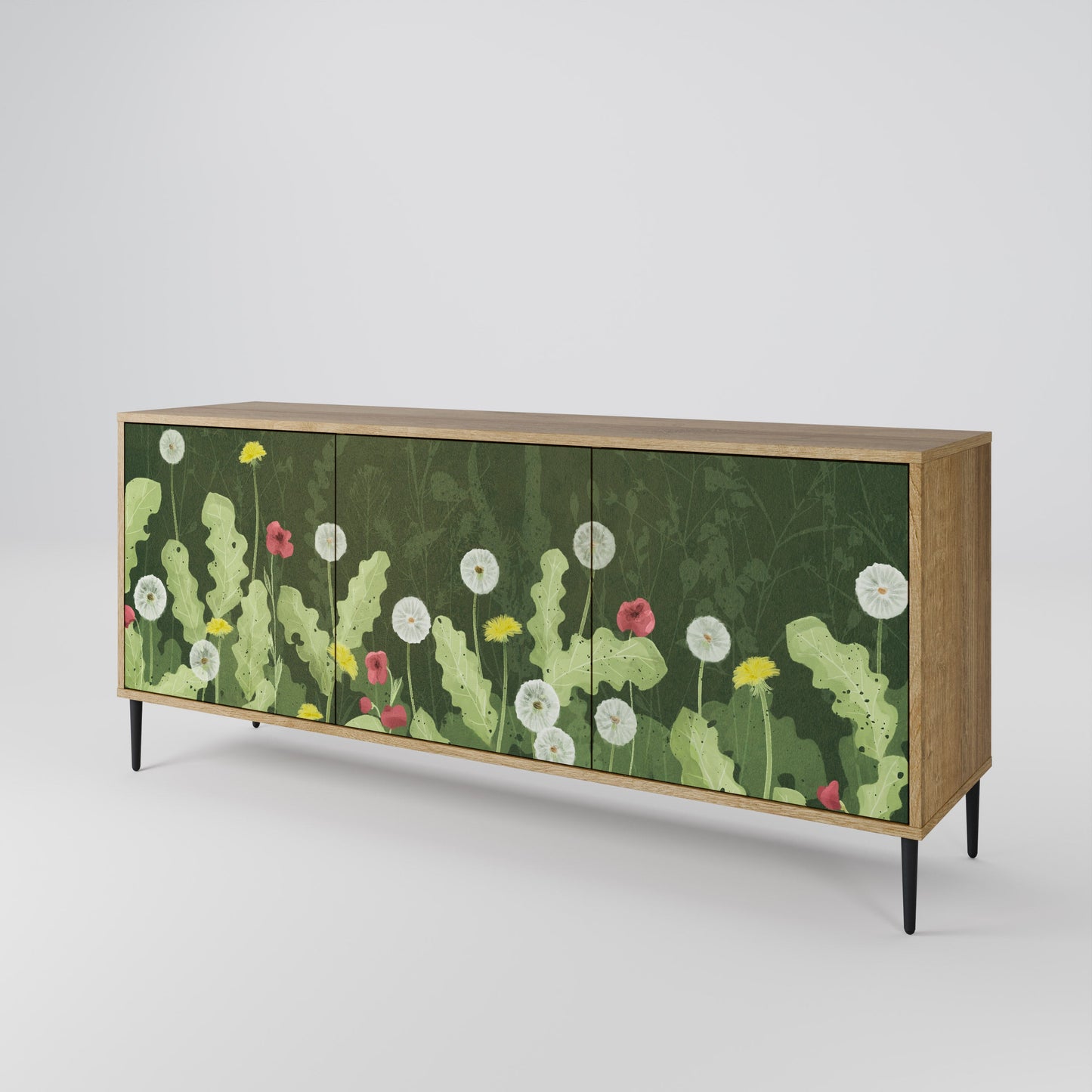 Credenza DANDELION AMUSE a 3 ante in effetto rovere