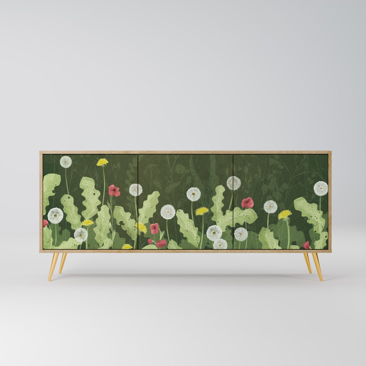 Credenza DANDELION AMUSE a 3 ante in effetto rovere