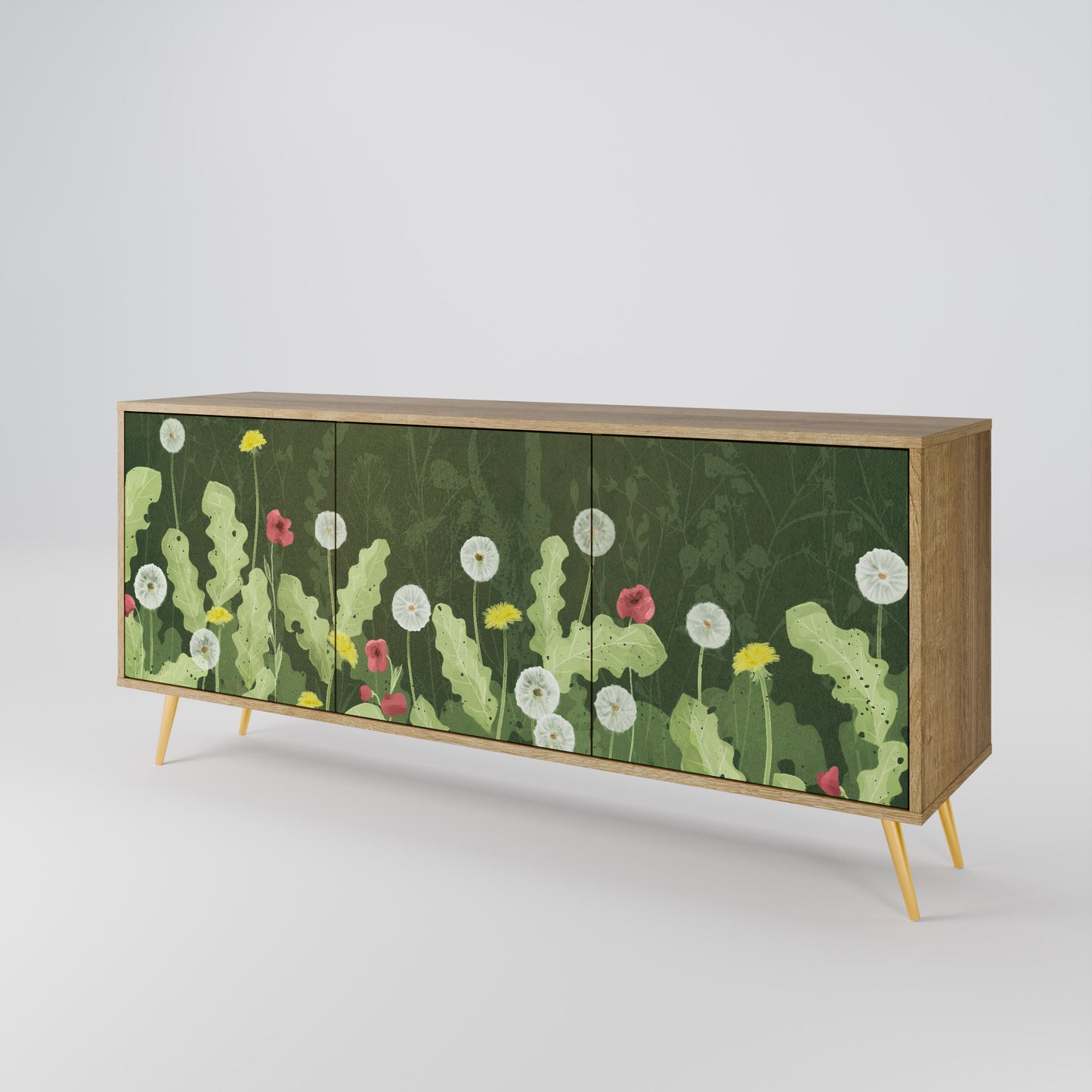 Credenza DANDELION AMUSE a 3 ante in effetto rovere