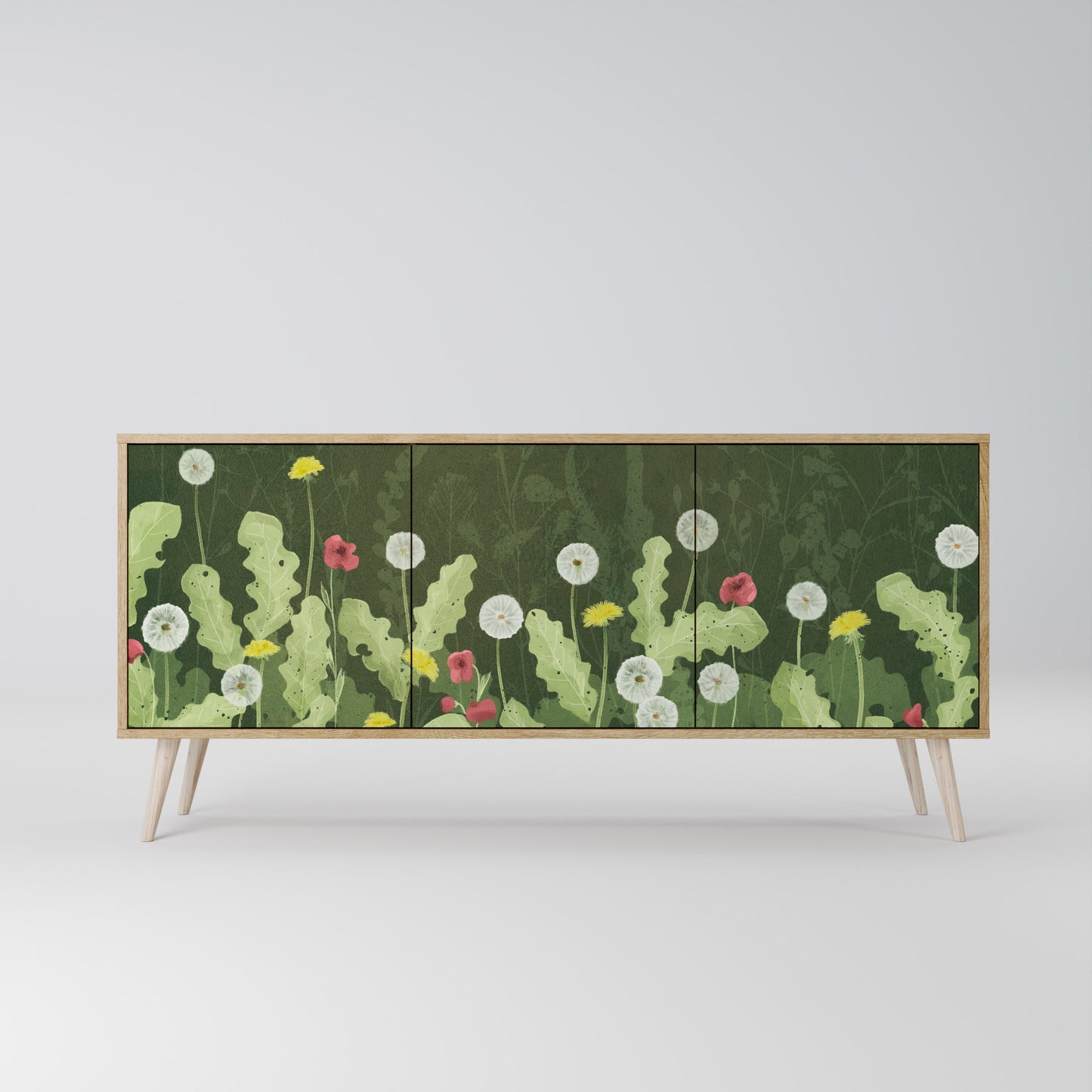 Credenza DANDELION AMUSE a 3 ante in effetto rovere
