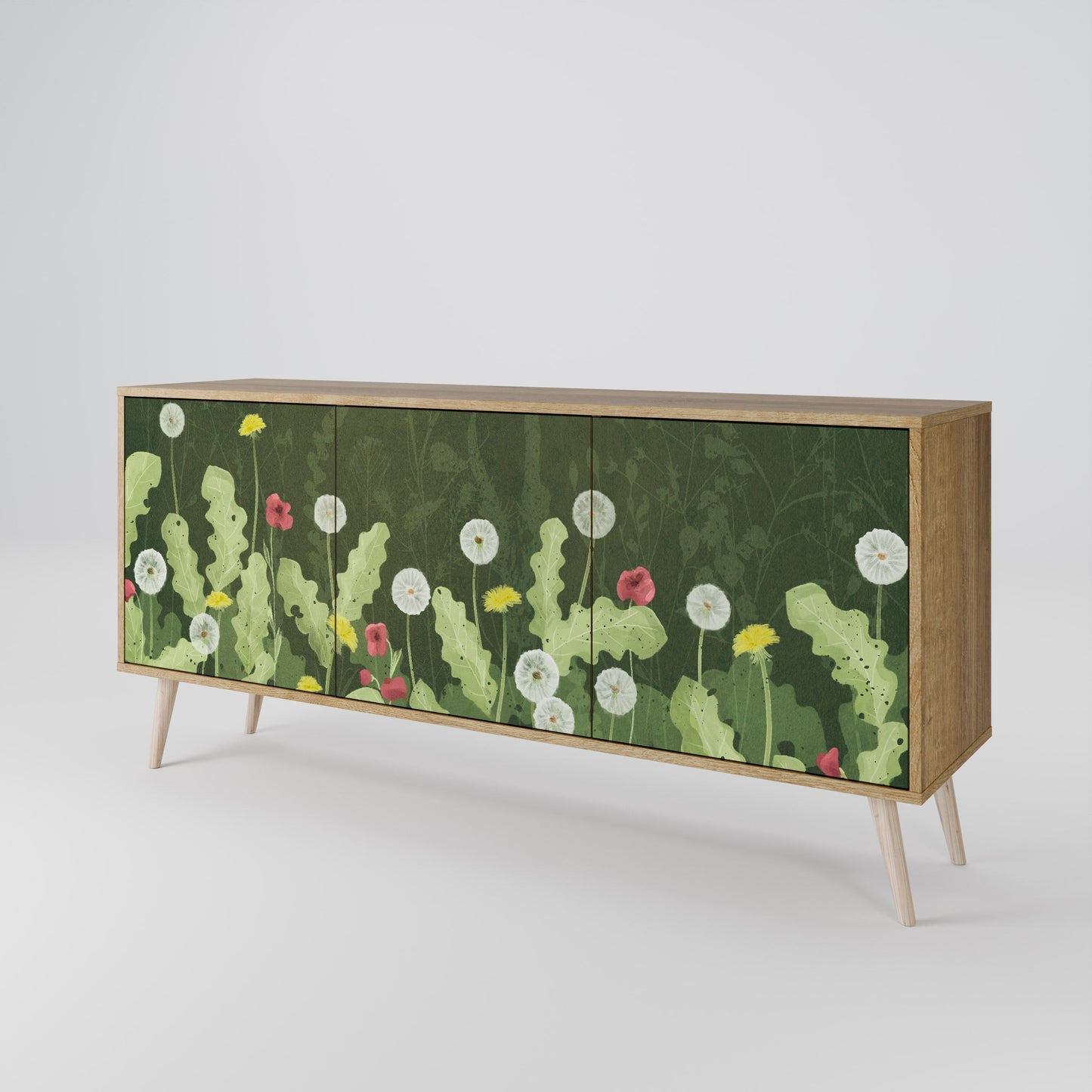Credenza DANDELION AMUSE a 3 ante in effetto rovere